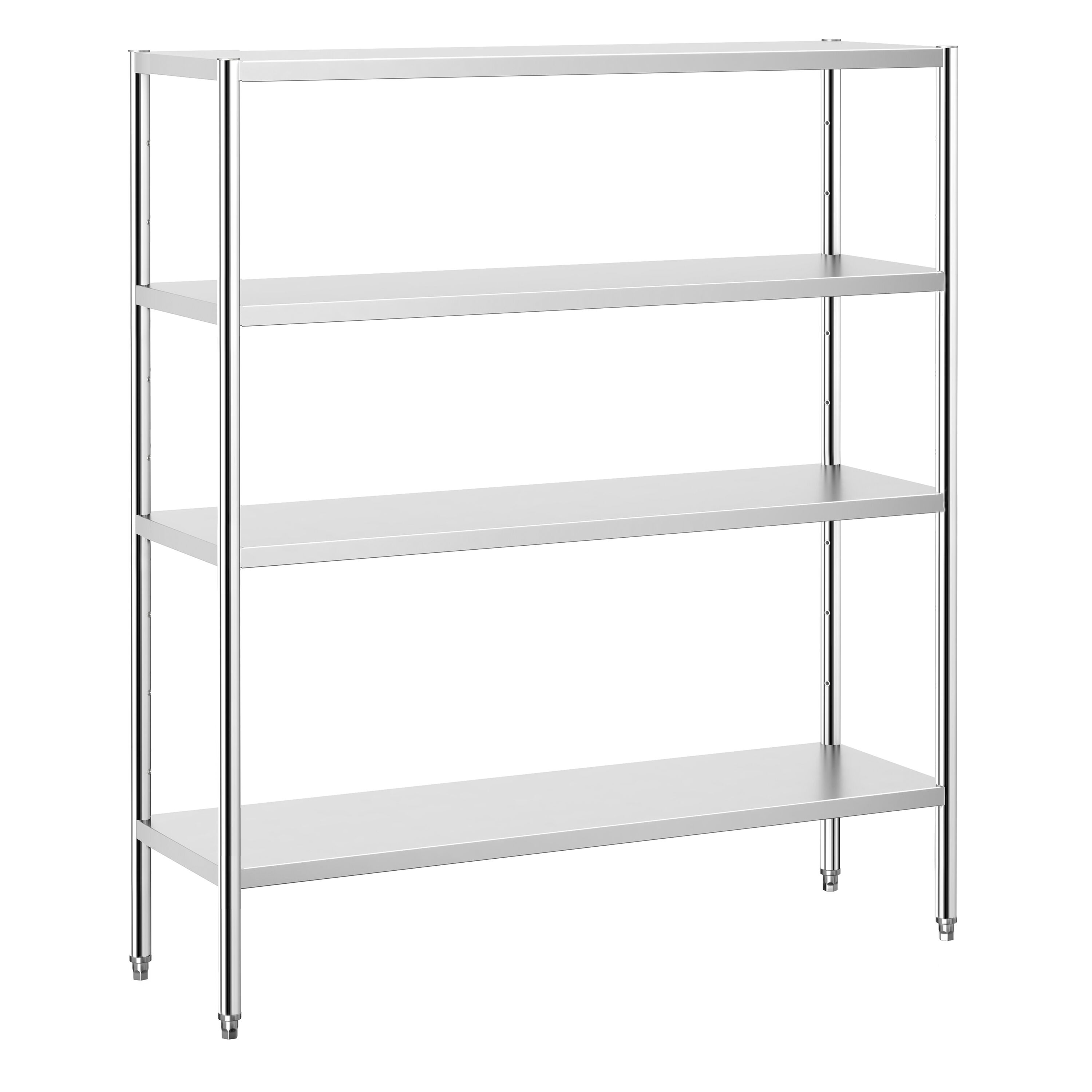 Étagère en inox PREMIUM - 1600 x 490 mm - avec 4 étagères (réglables)