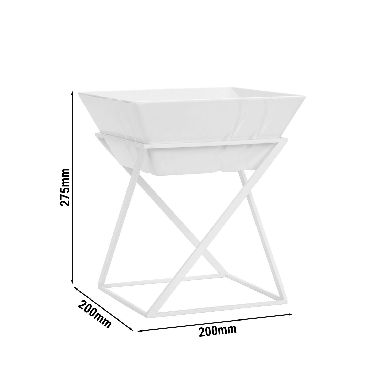 Présentoir buffet / étagère - blanc - incl. 1 bol en mélamine - rectangulaire