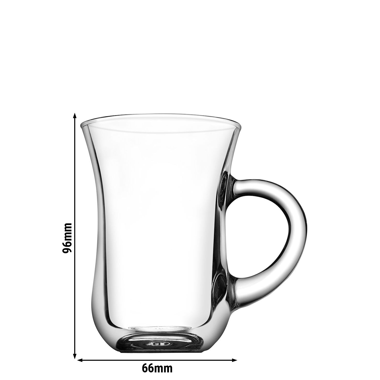 (48 pièces) Verre à thé avec anse - AQUA - 140 ml - lot de 6