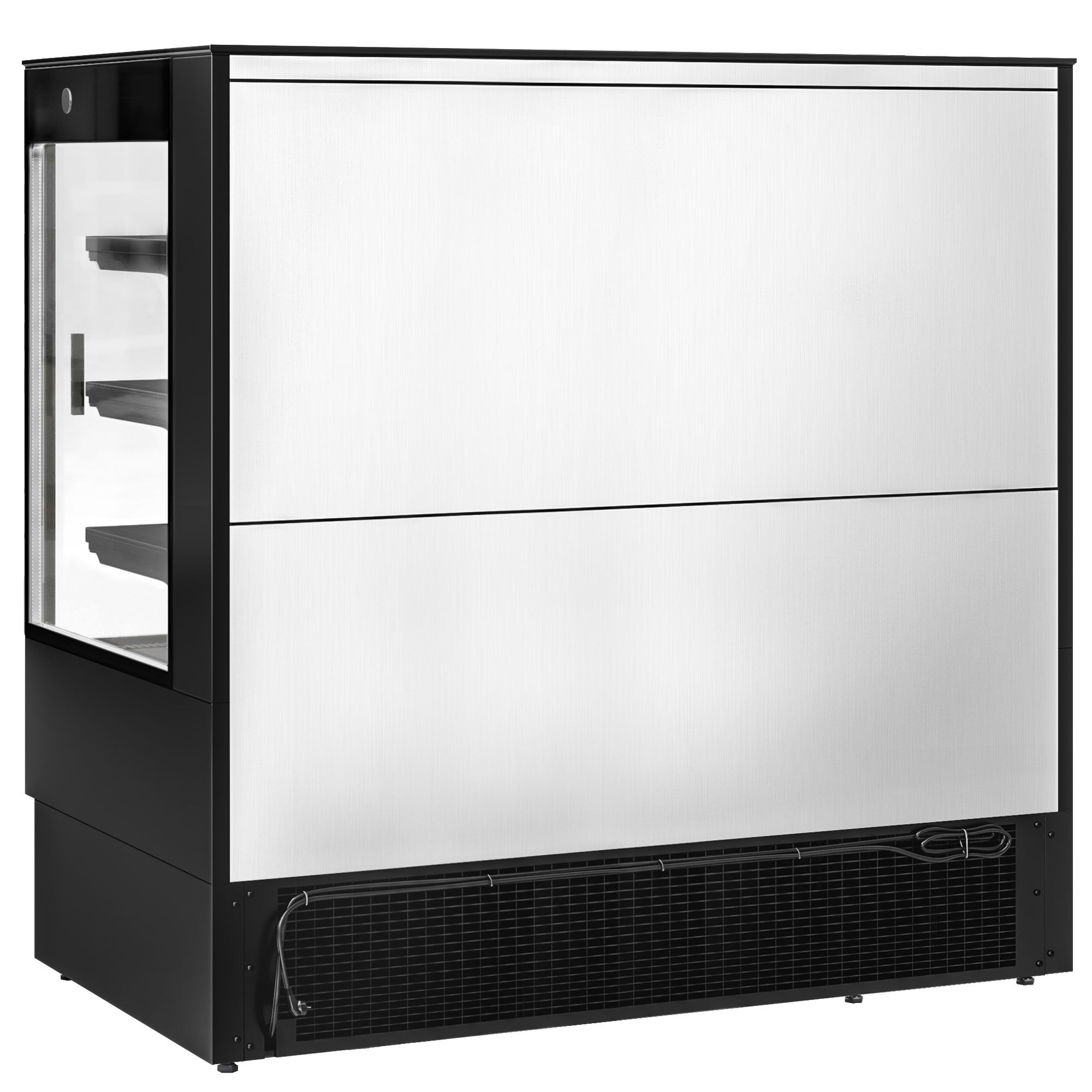 Commercial multideck display fridge - 1520mm - 493L - with 2 double‑glazed sliding doors & 3 shelves - Black