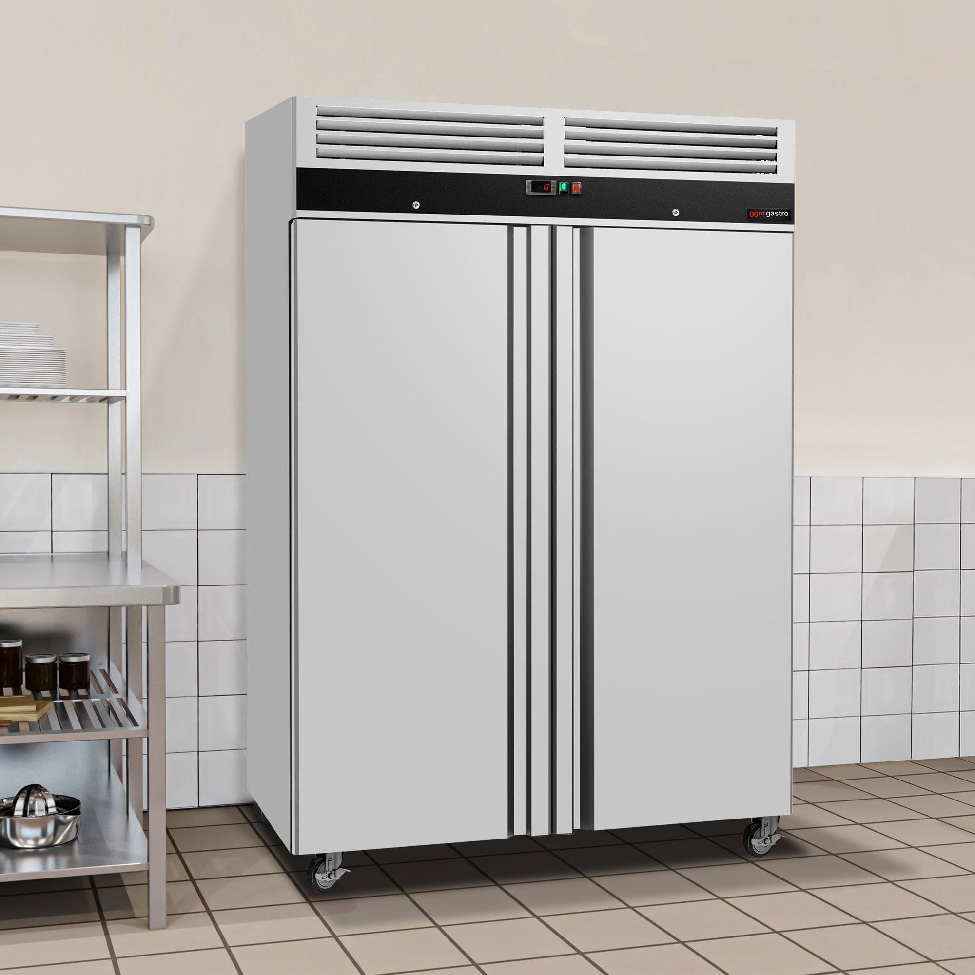 Armoire réfrigérée négative en acier inoxydable inox ECO – 1200 litres – avec 2 portes