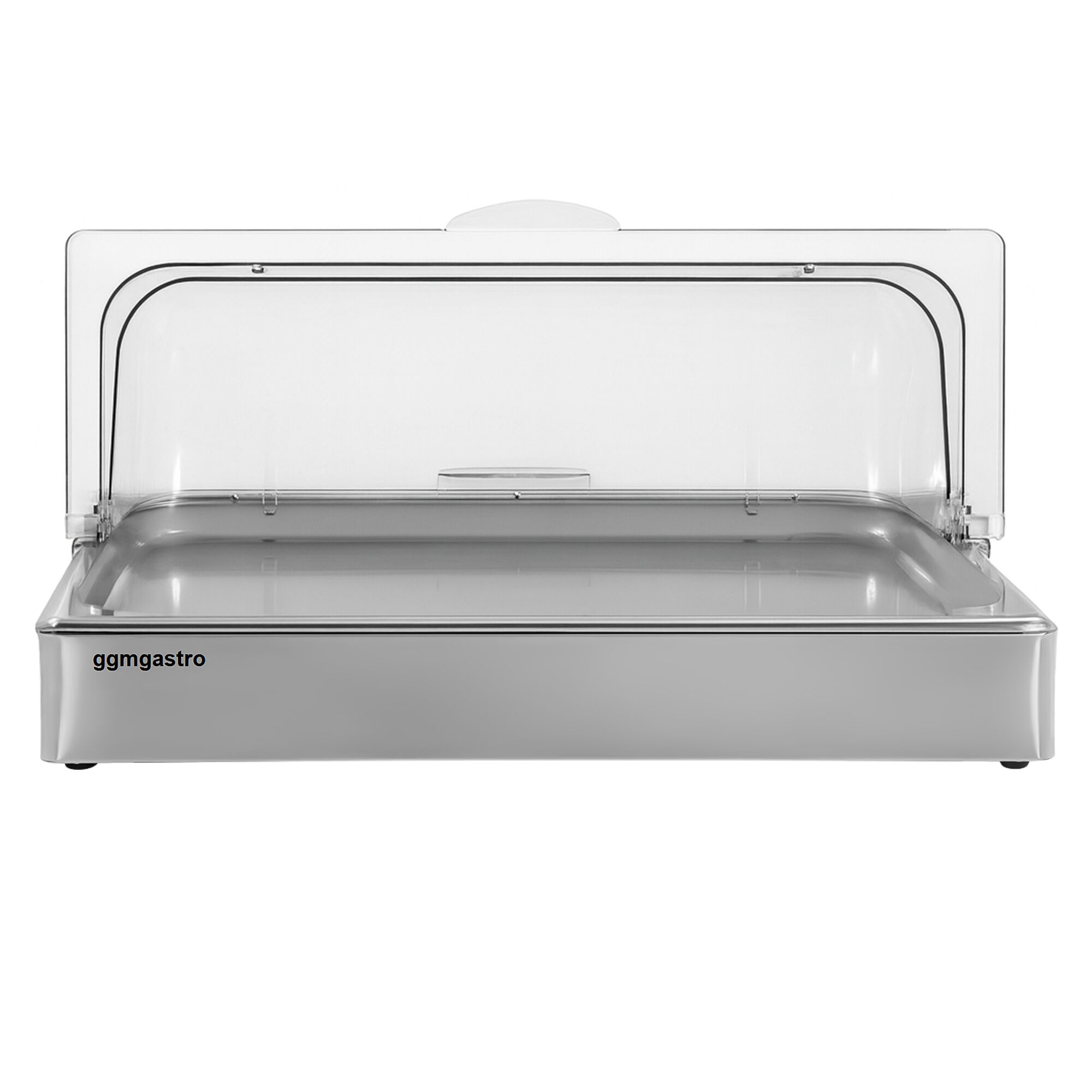 Couvercle de présentation roll-top - Dôme - GN 1/1 - Acier inoxydable - 540x335mm - Hauteur:255mm - incl. bac GN 1/1, deux packs de froid
