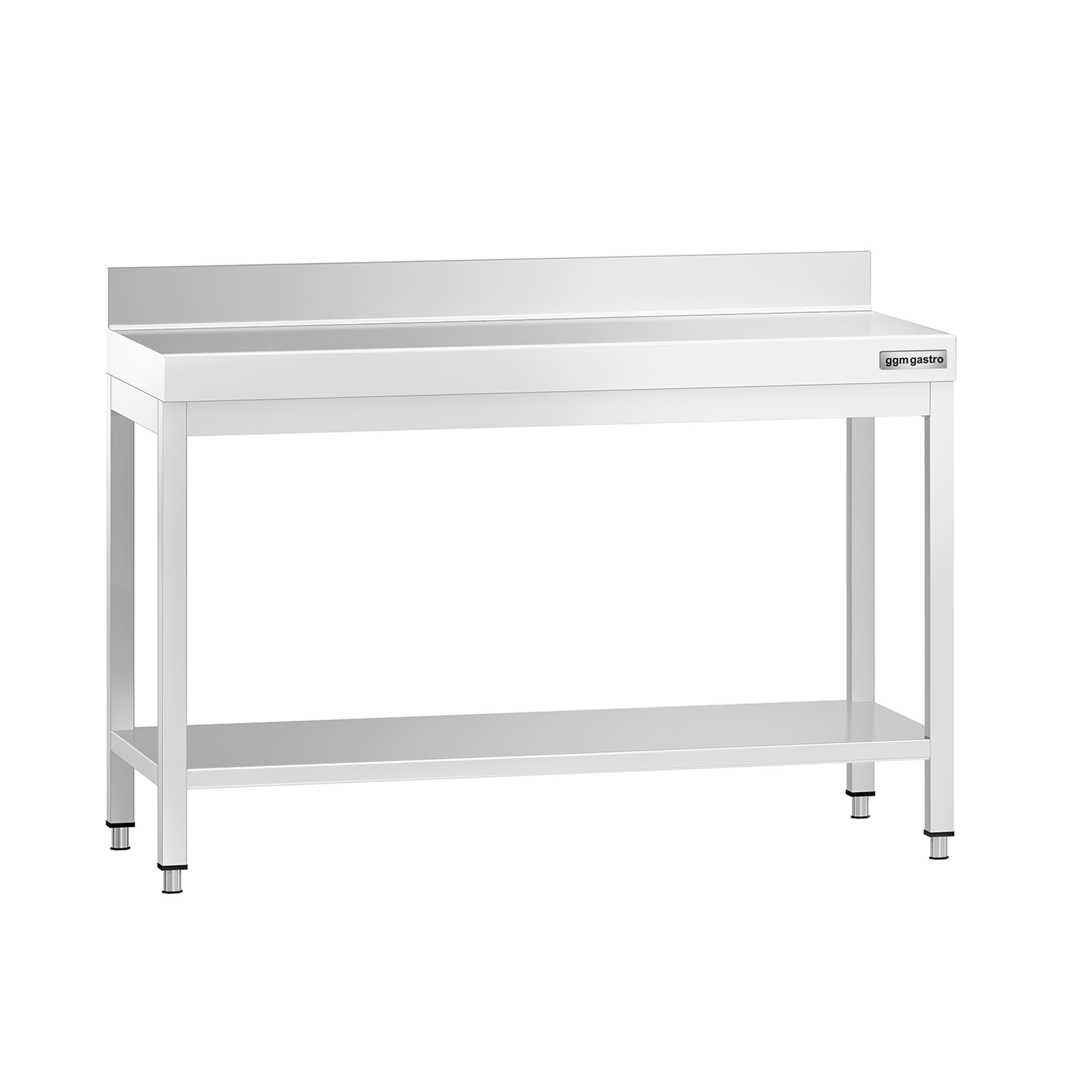 Table de travail inox PREMIUM - 1200 x 700 mm - avec tablette inférieure & Dosseret