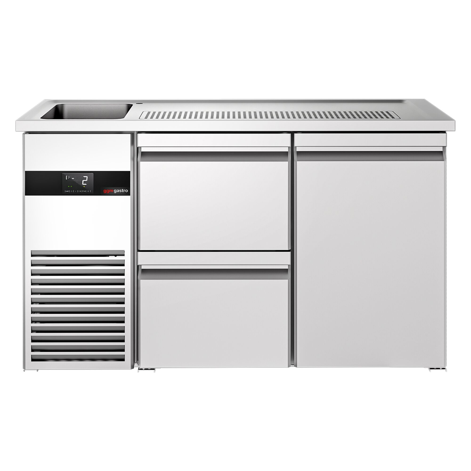 Comptoir de bar réfrigéré PREMIUM - 1550x700 mm - 1 porte et 2 tiroirs