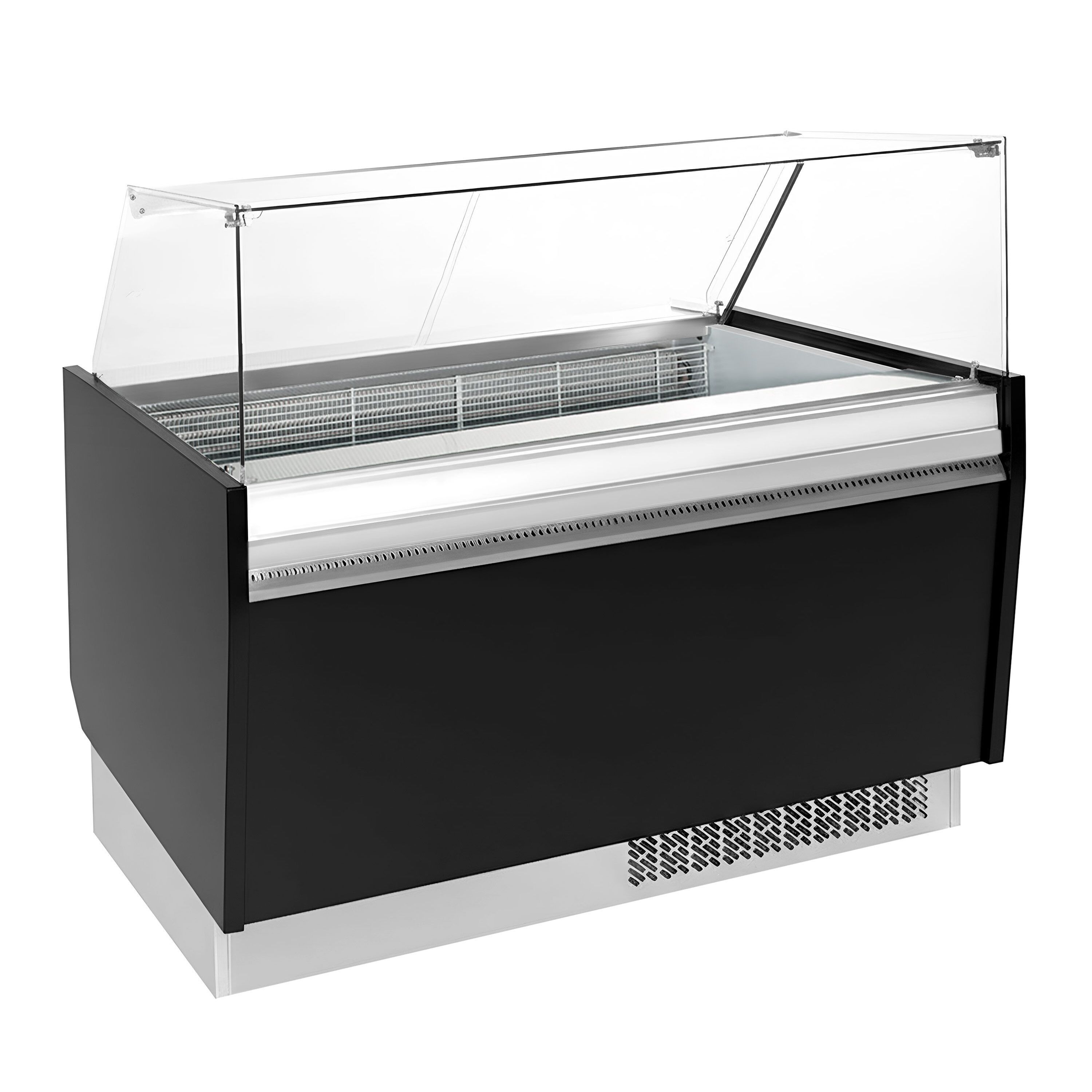 Vitrine à glace LEVI – 1620 mm – refroidissement statique – pour 9+9 bacs à glace de 5 litres – Noir