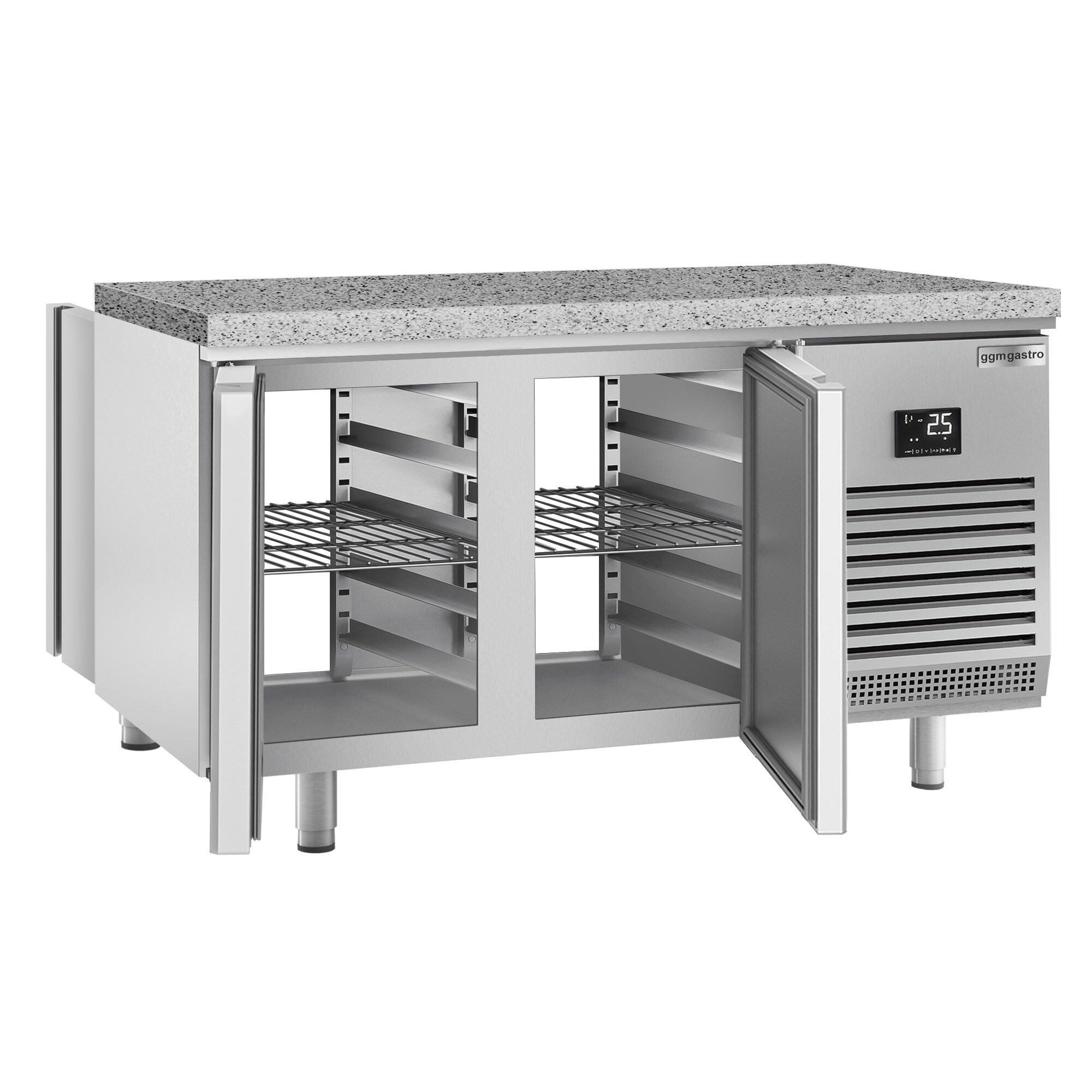 Bakery Counter Fridge PREMIUM PLUS - 1618x800mm - with 4 doors - granite worktop - capacity 400 litres