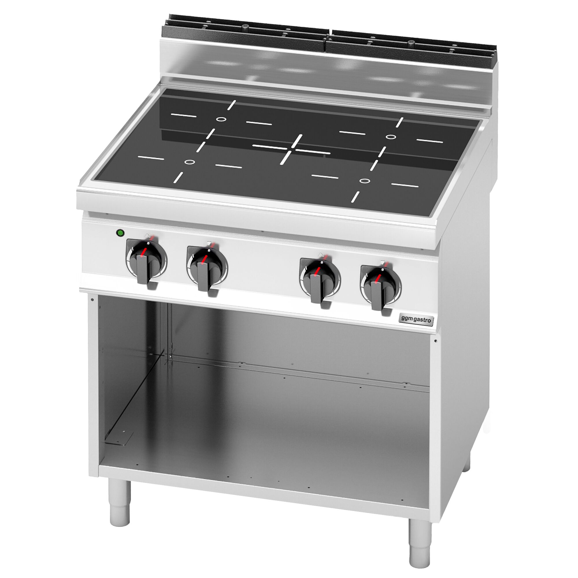 Fourneau électrique - 12,8kW - 4 foyers infrarouges - sur placard ouvert