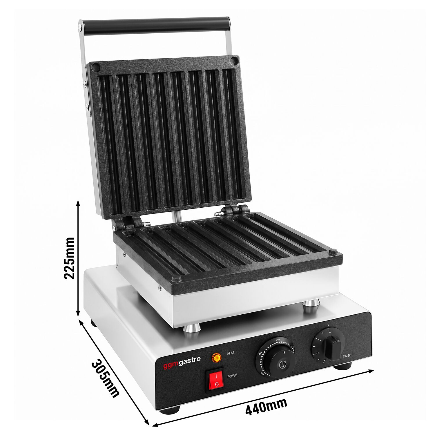 Waffle iron - Single - Manual - 1,75 kW - Shape: Churro - Teflon-coated baking plates