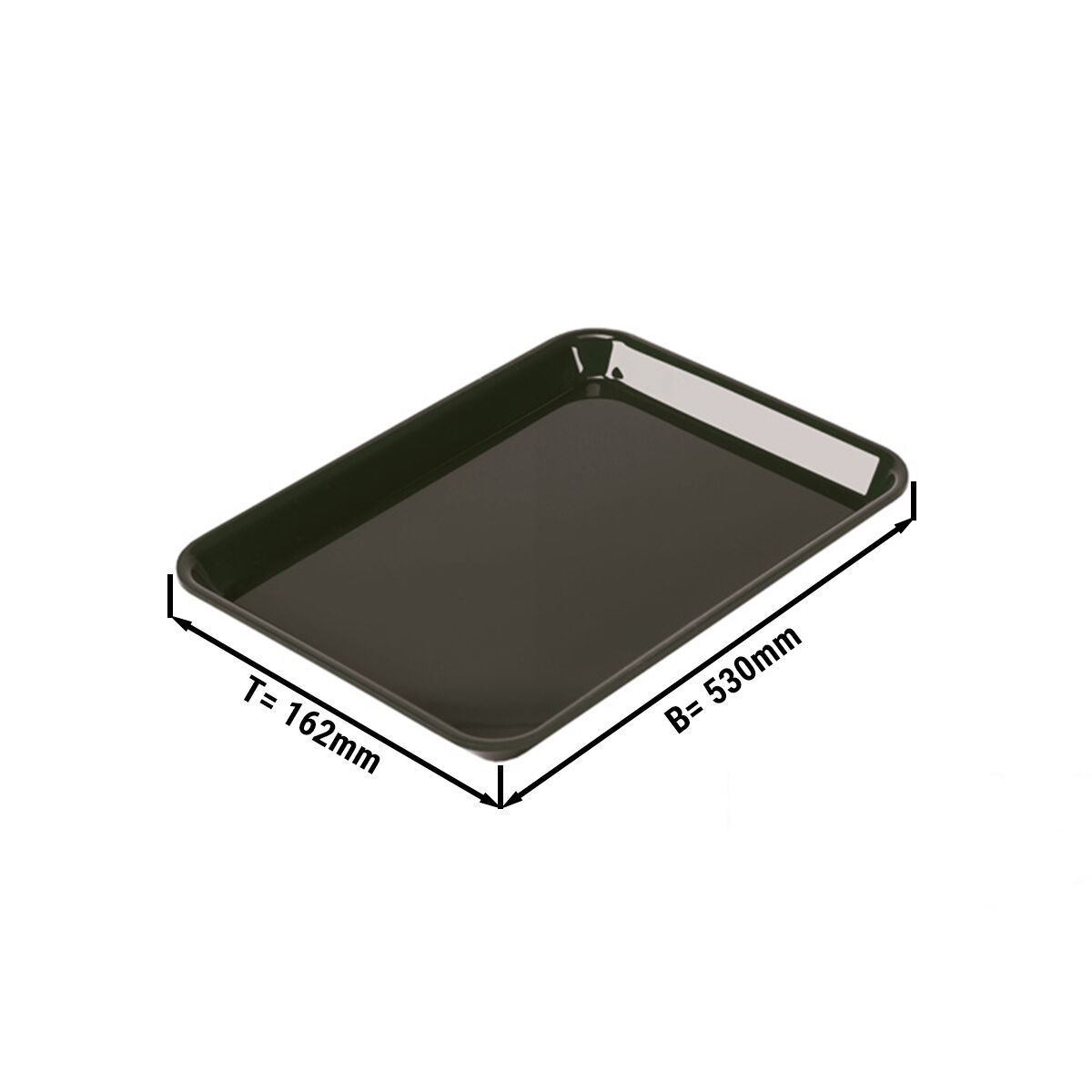 Rechteckige Präsentationsplatte - 265x200x20mm - Schwarz