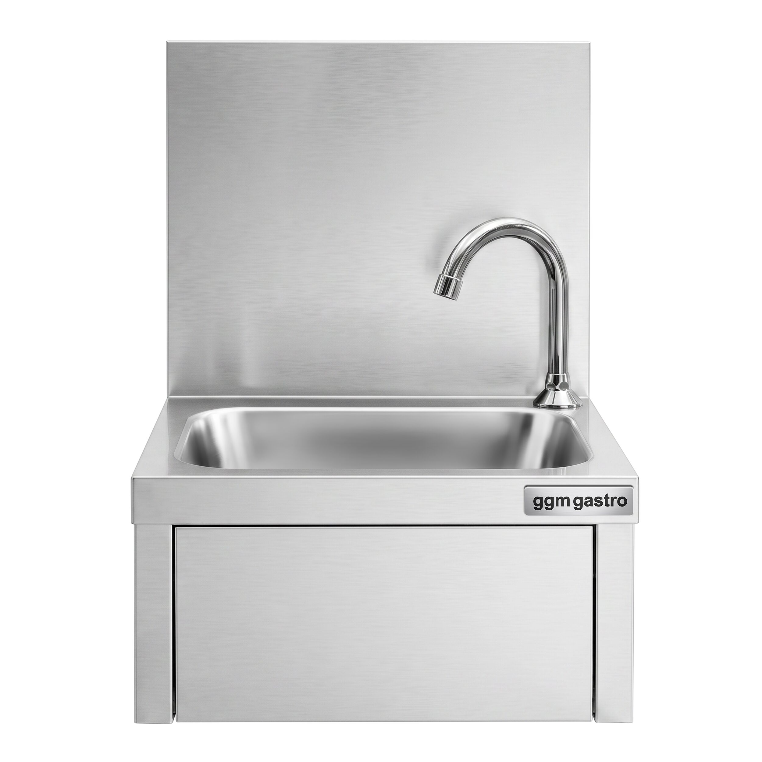 Hand washbasin – with tap, knee-operated control and high rim