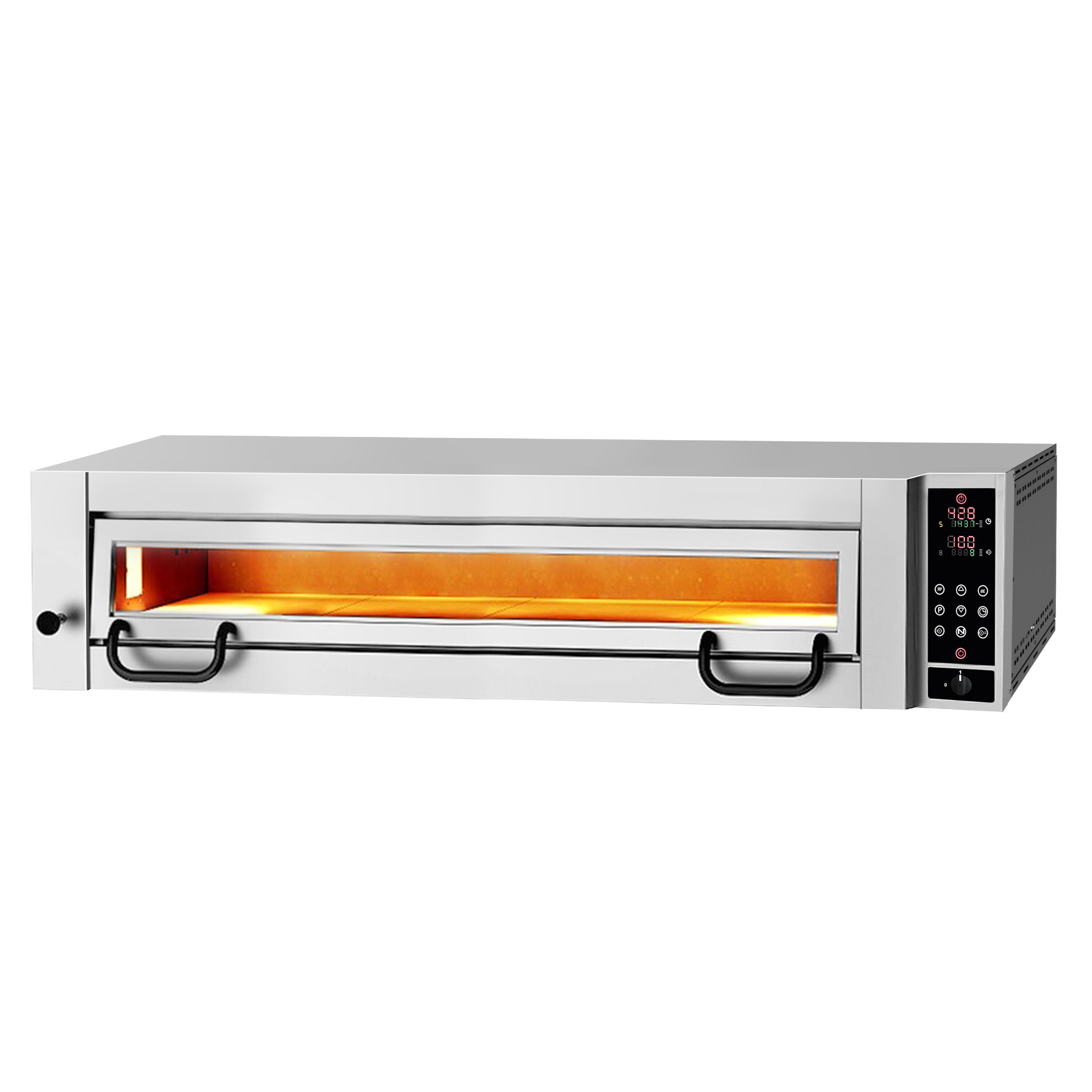 Four à pizza PROFESSIONNEL électrique - Sole en pierre réfractaire - 1 x 6 pizzas Ø34cm - 400V - Commandes écran tactile