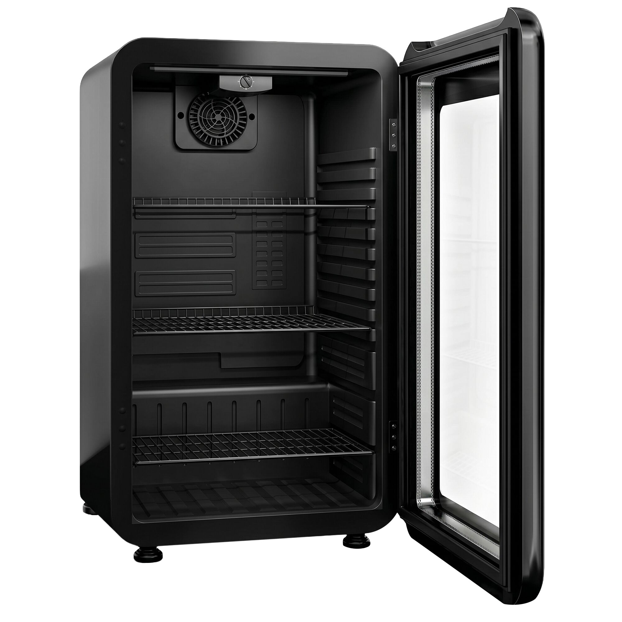 Minibar-Kühlschrank - 500mm - 120 Liter - mit 1 Glastür - Schwarz