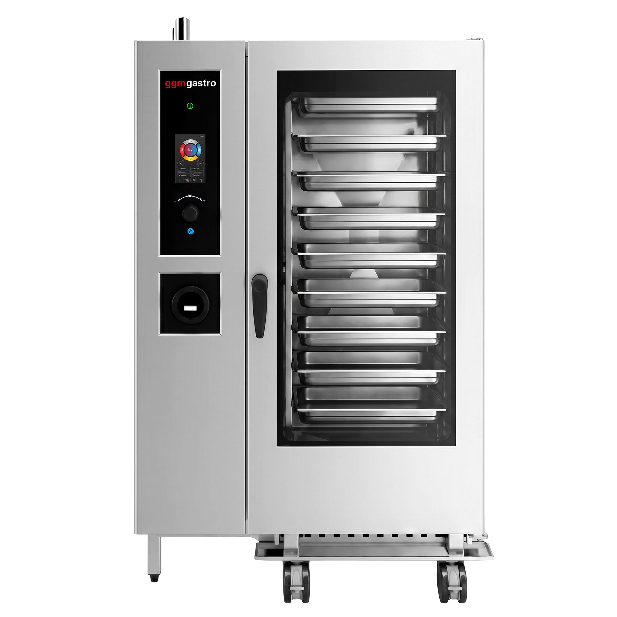 Commercial Gas Combi Oven – Touch Control – 40 × GN 1/1 – with Automatic Cleaning System, Core Temperature Probe, Boiler, Rack