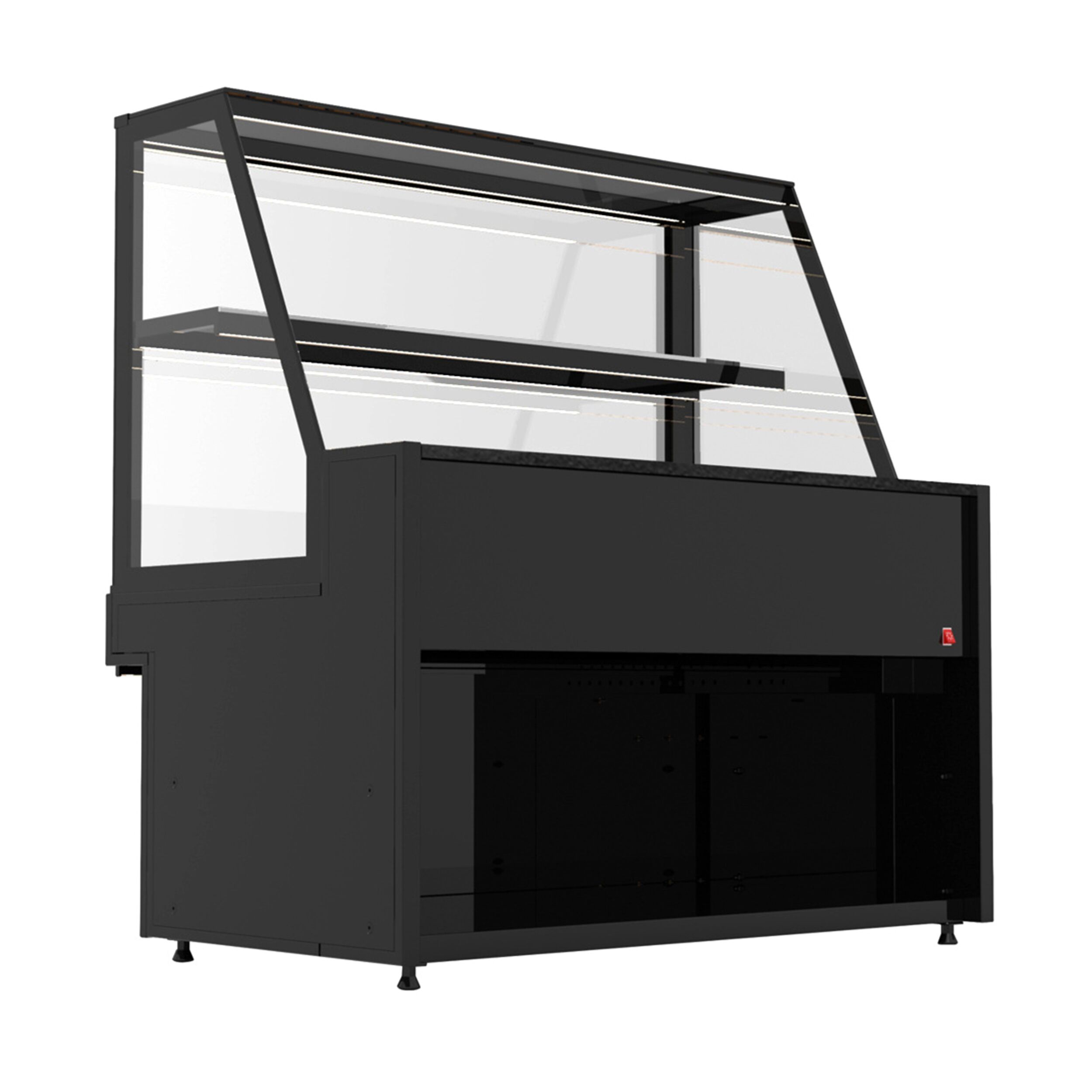 Patisserie Counter TORONTO - 1300x800mm - black front - with 1 glass shelf - LED lighting - granite worktop