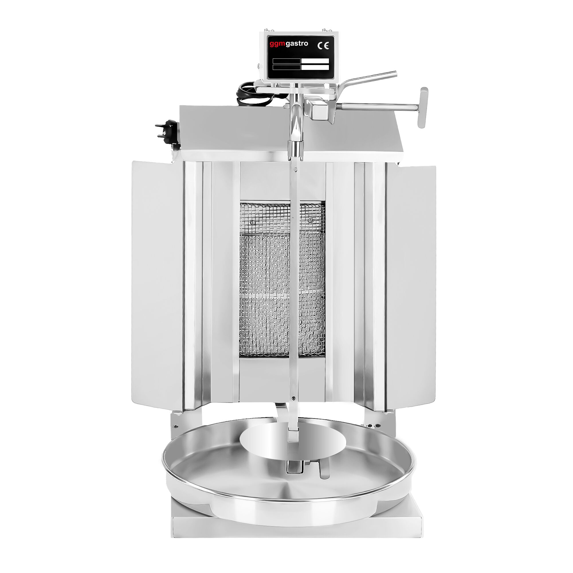 Gas Doner Kebab Grill (Shawarma/Gyros) - 1 Burner - up to 5kg - 3.25kW - Countertop - incl. 1 skewer, drip tray & 2 double doors