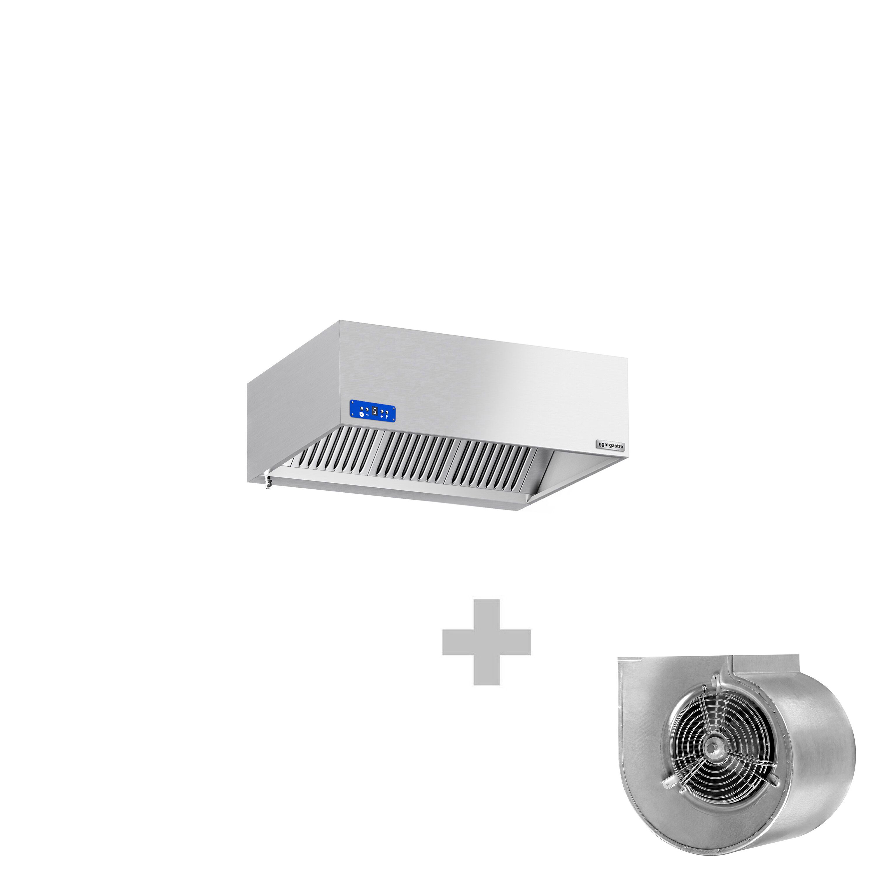 Commercial Wall-Mounted Extractor Hood with Motor – 1400mm – with Speed Controller, Baffle Filters & Lighting