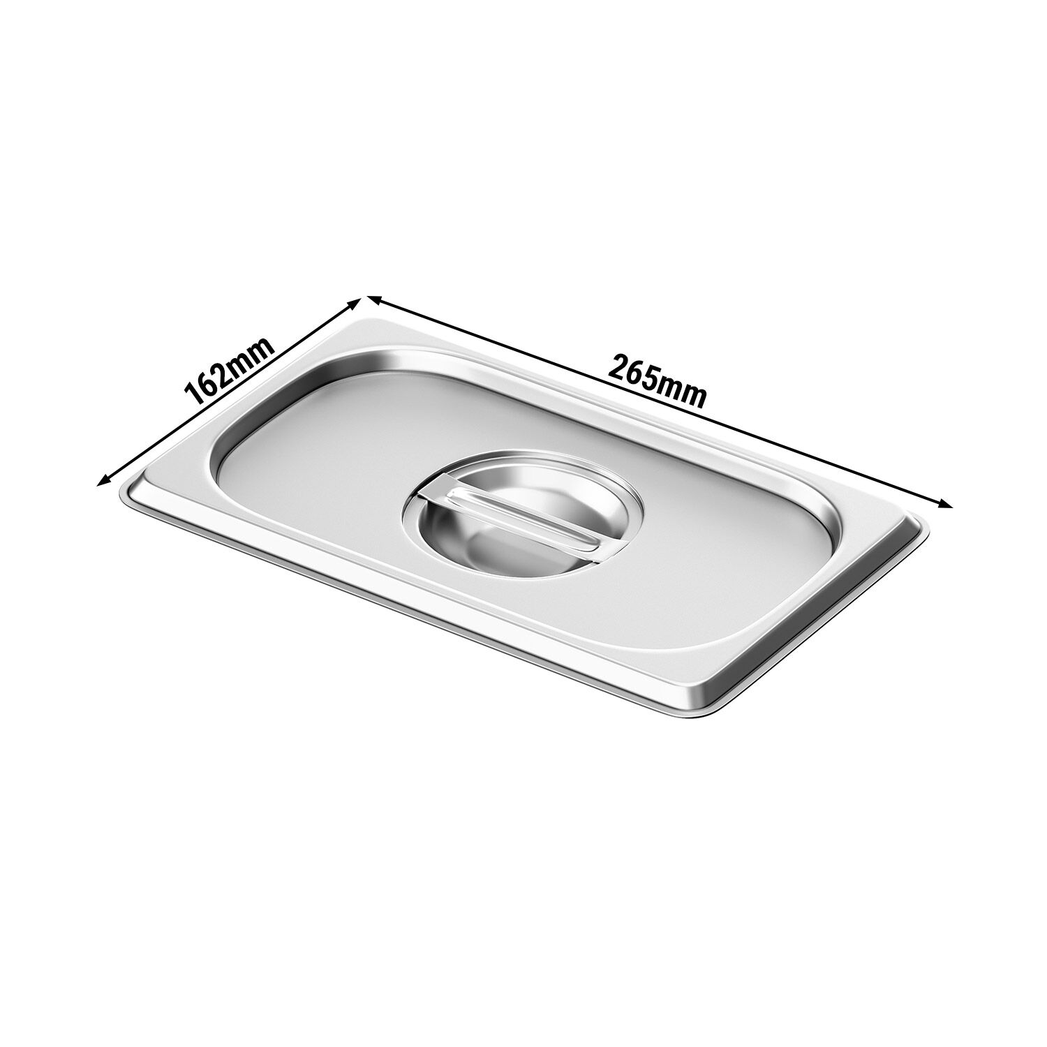 Couvercle inox GN 1/4 - 265x162x28mm - Hauteur: 28mm