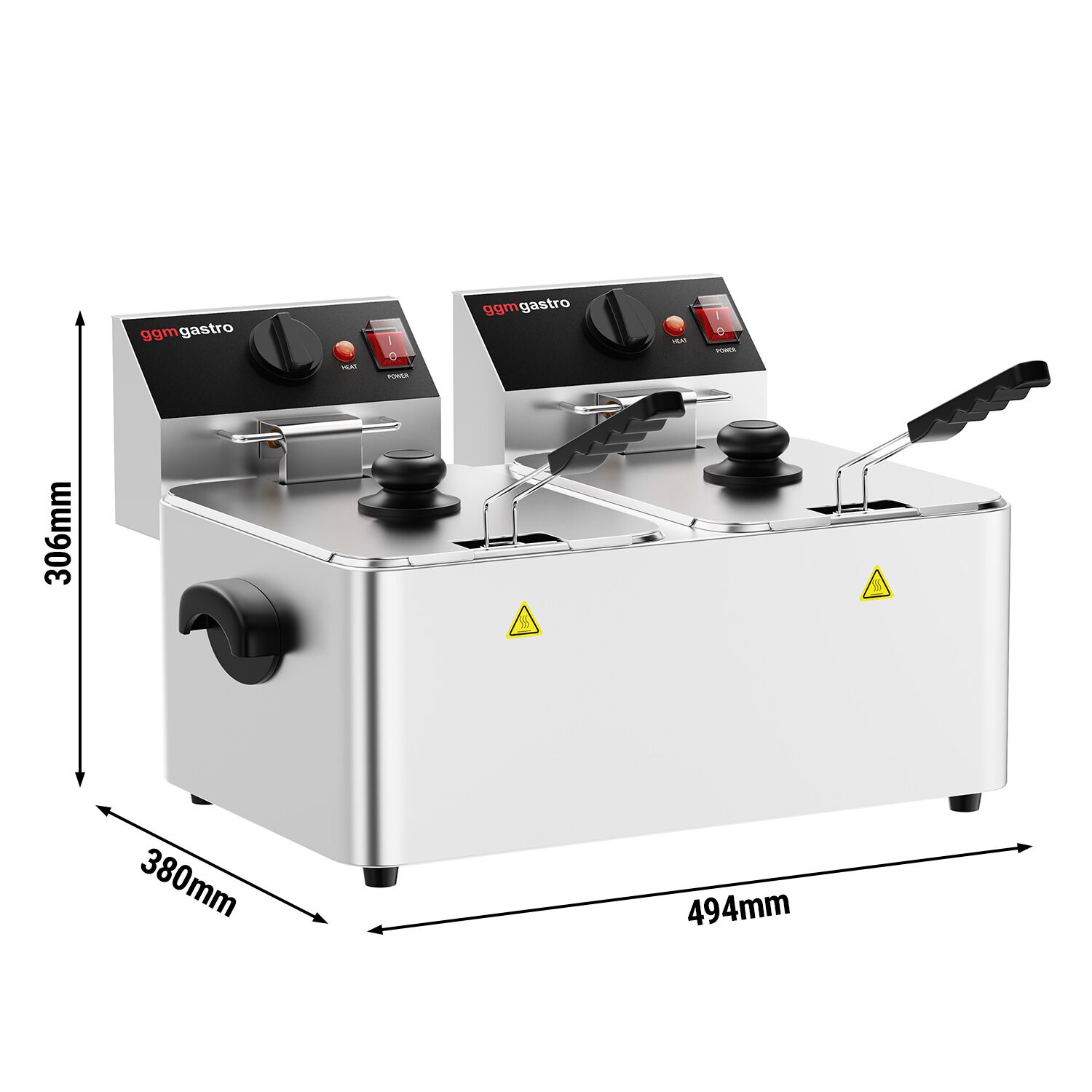 Friteuse électrique double – 4+4 litres – 5 kW