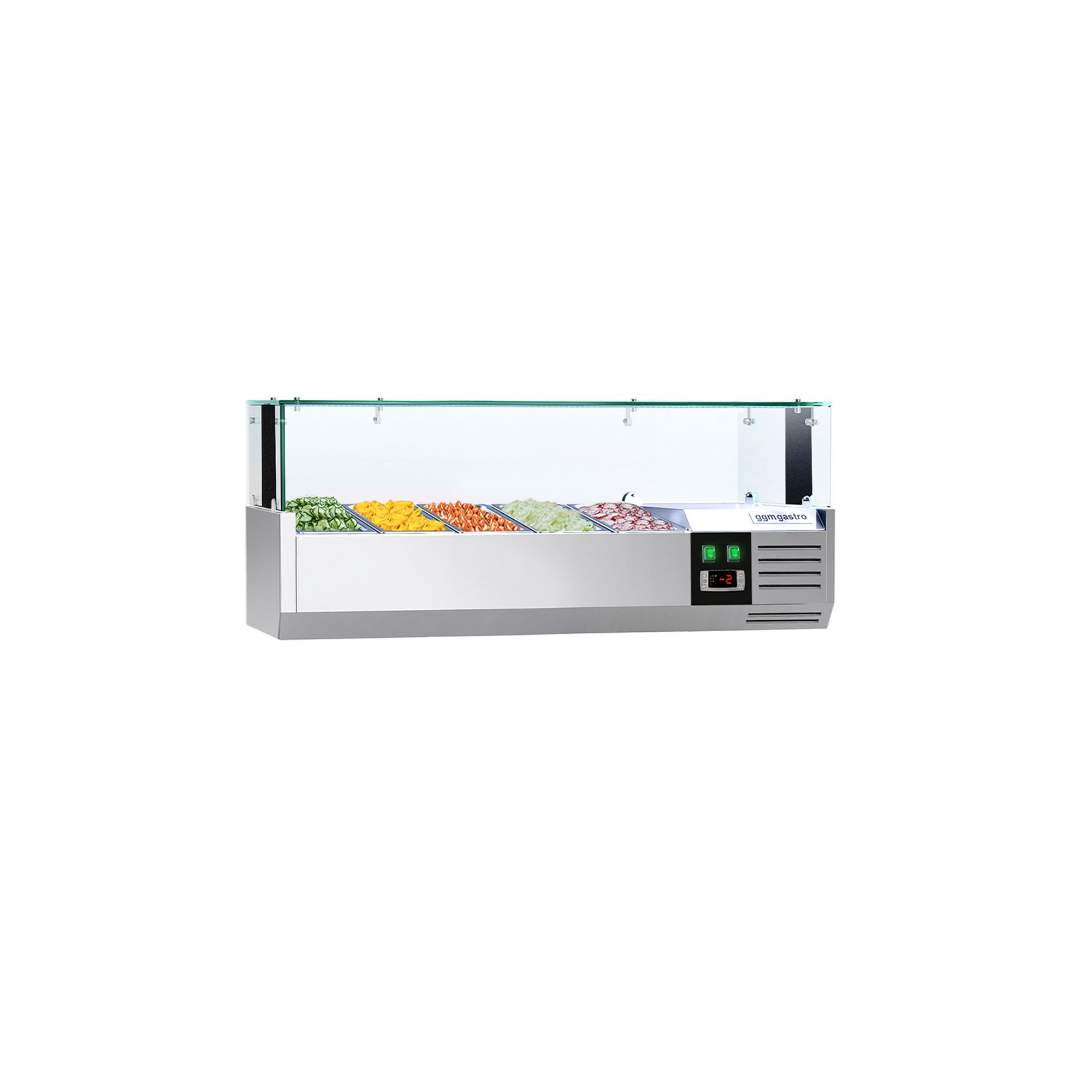 Vitrine Réfrigérée à Ingrédients PREMIUM avec éclairage LED - 1200x335mm - 5x GN 1/4