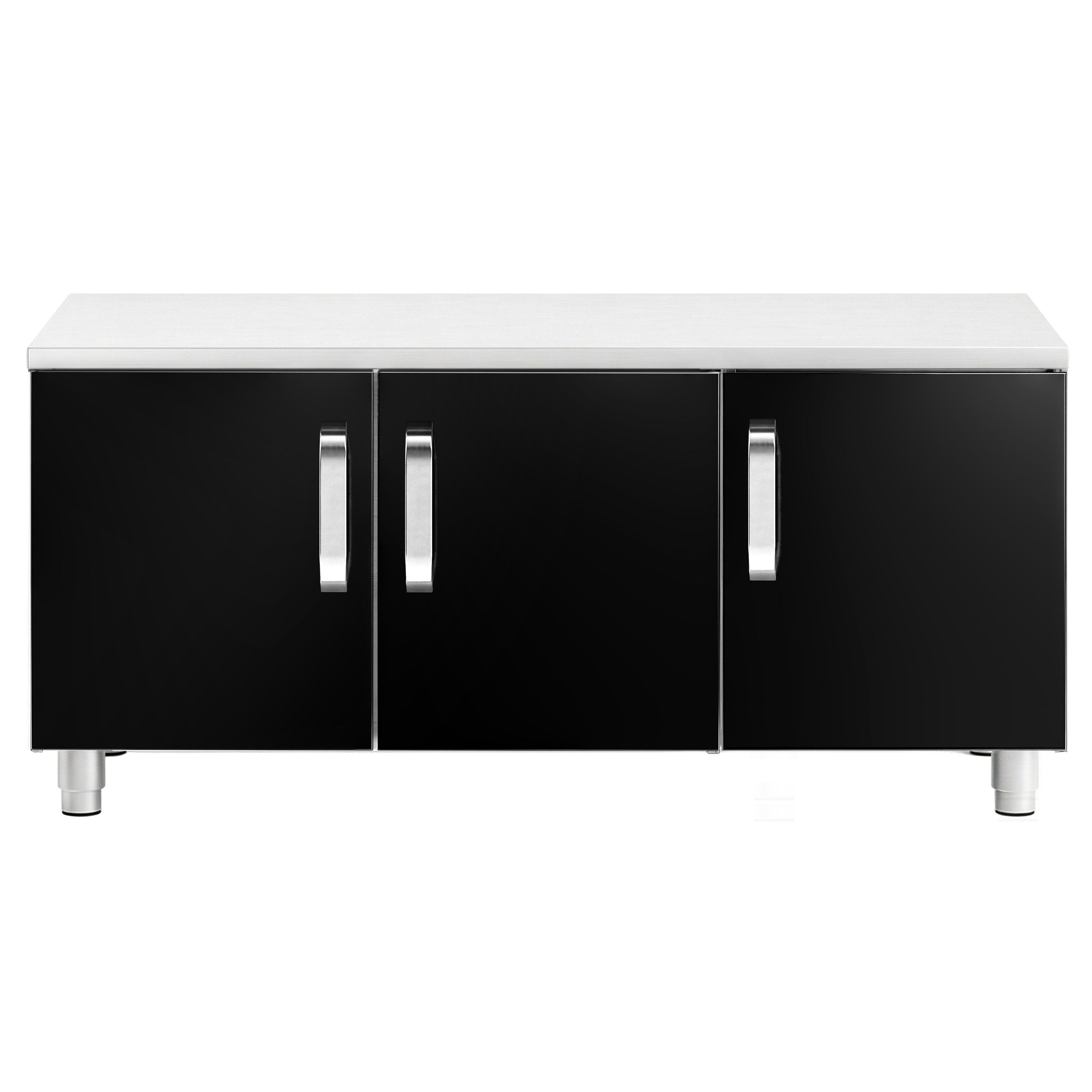 Stainless Steel Undercounter Cabinet Mario 700 - 1200x620x587mm - Black doors - 3 doors - Series Mario 700