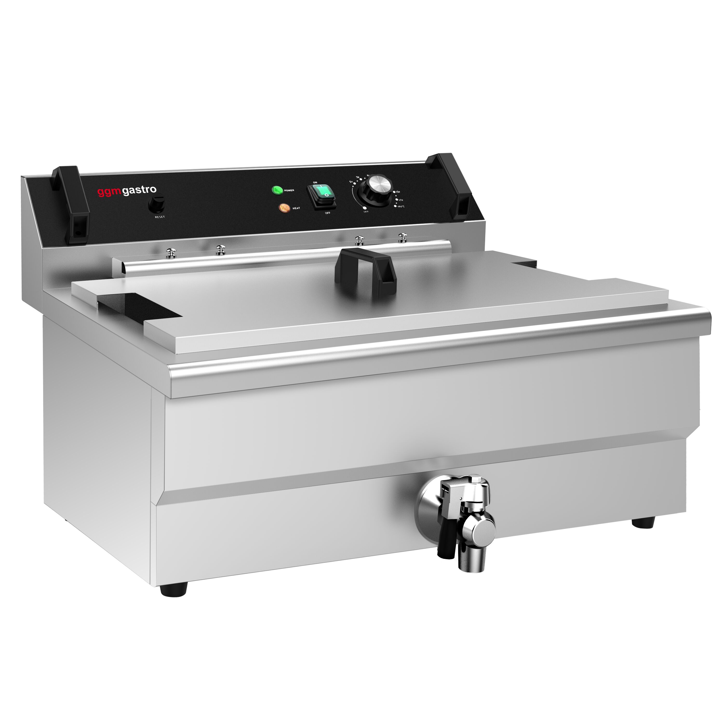 Friteuse à beignets électrique professionnelle - 30L - 5kW - Manuel - avec robinet de vidange