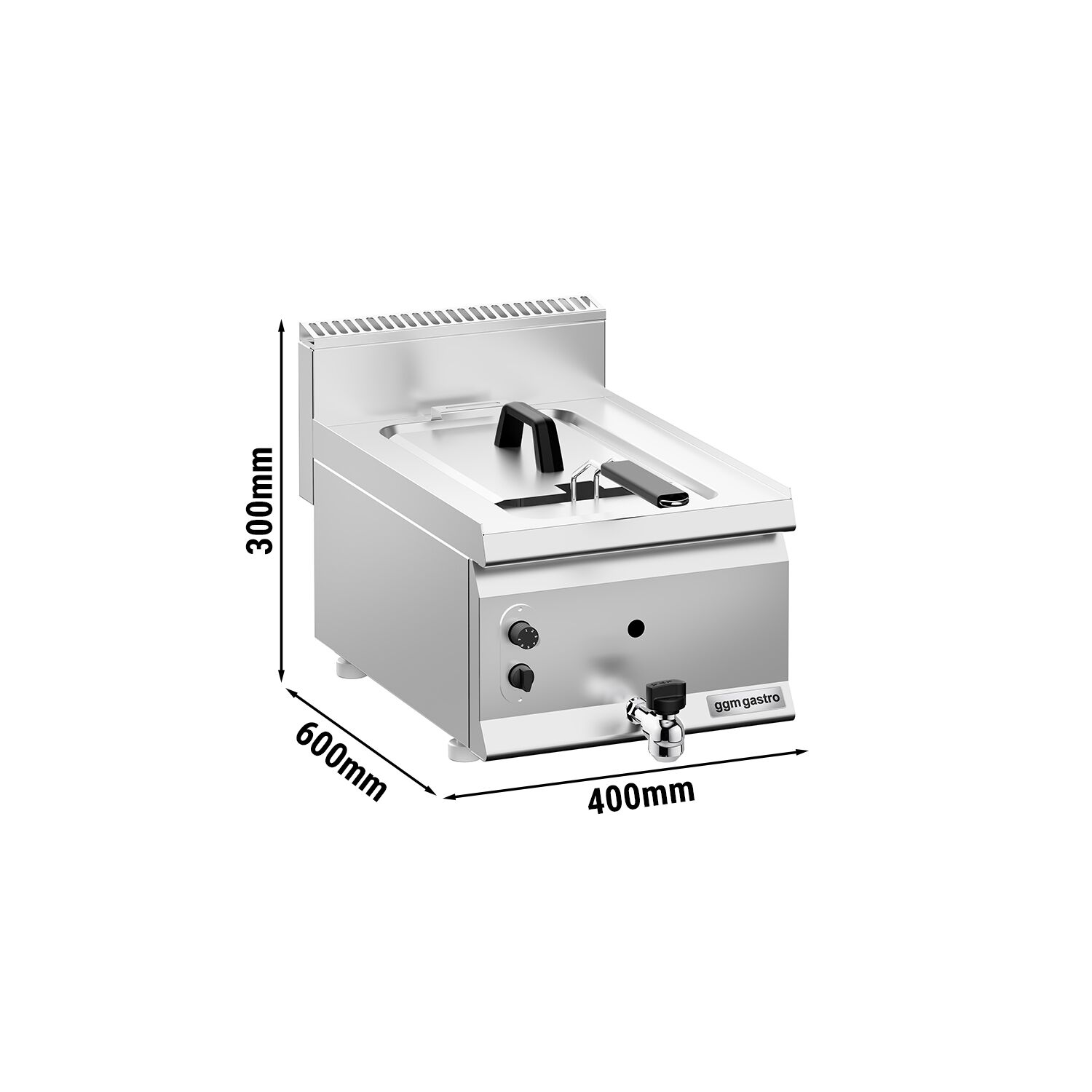 Friteuse à gaz – 8 litres – 6 kW – avec robinet de vidange