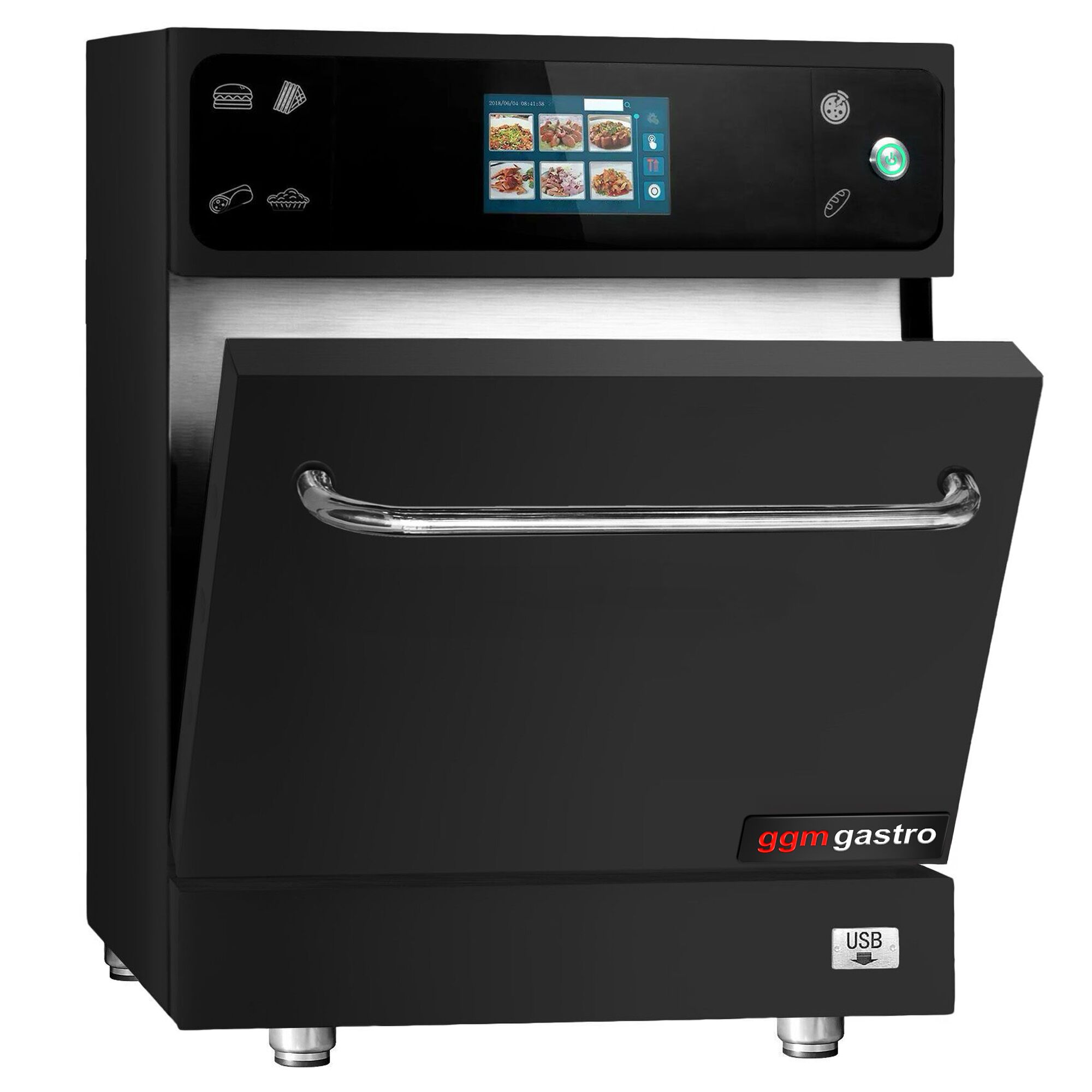 Four à cuisson accélérée - 3,5 kW - noir - incl. plaque à pizza, panier, plaque antiadhésive | cuisson 80 % plus rapide
