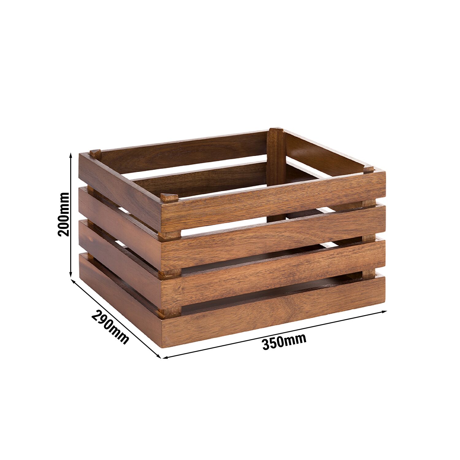 Caisse pour buffet - SUPERBOX - Hauteur:200mm - Bois - Brun - compatible avec GN 1/2