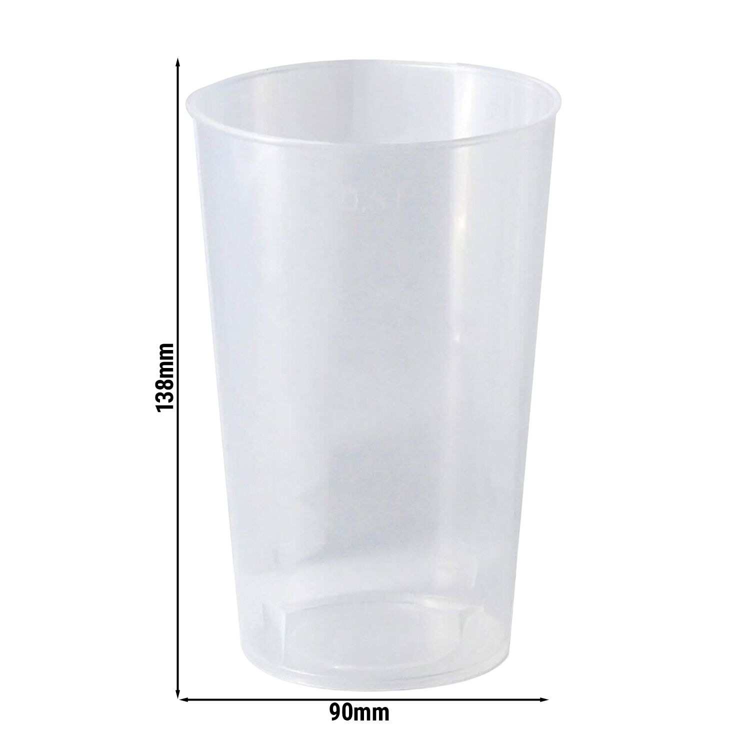 (150 pcs) Gobelet réutilisable givré - 500ml - Ø 90mm - Transparent