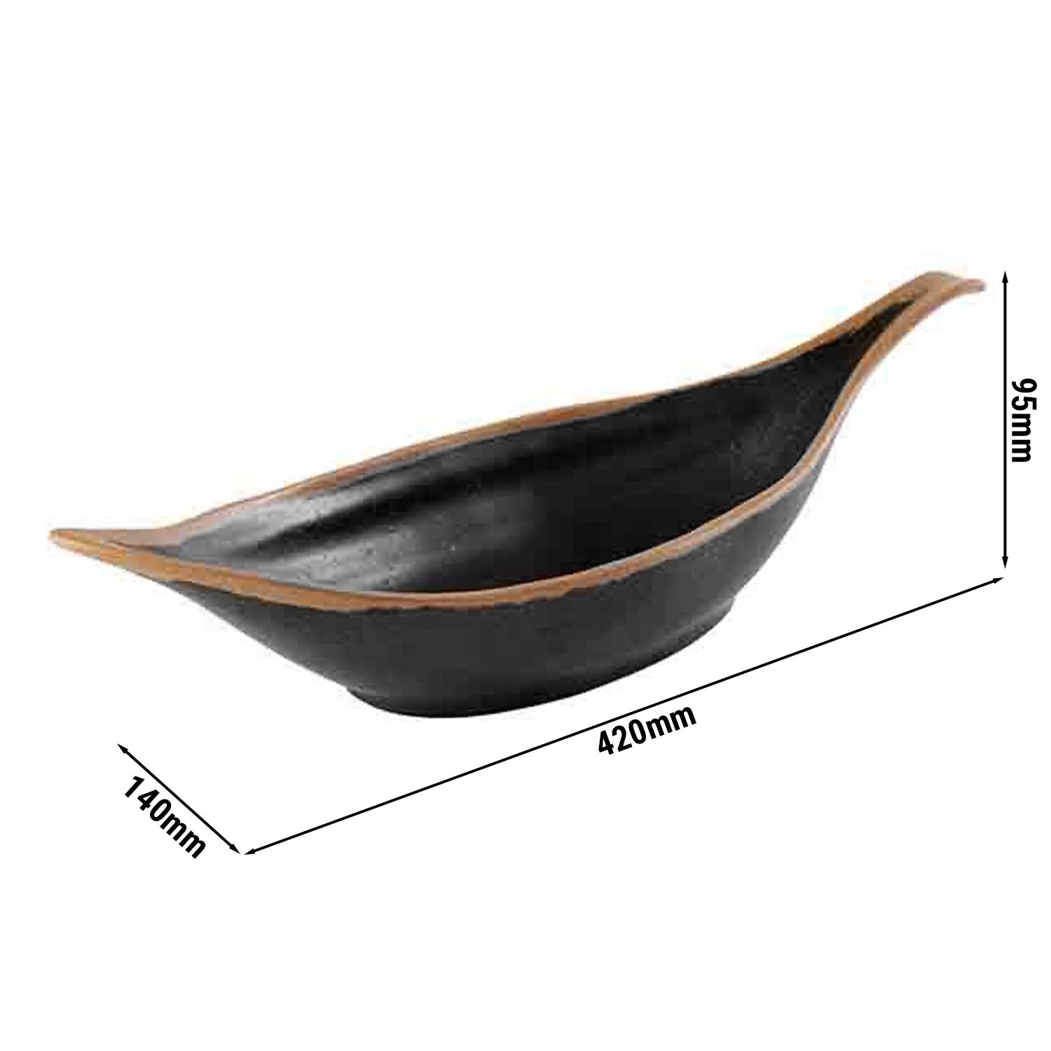 (6 pcs) Coupe - CROCKER - Mélamine - 0,65L - 420x140mm - Profondeur : 95mm - Brun/Terra Cotta