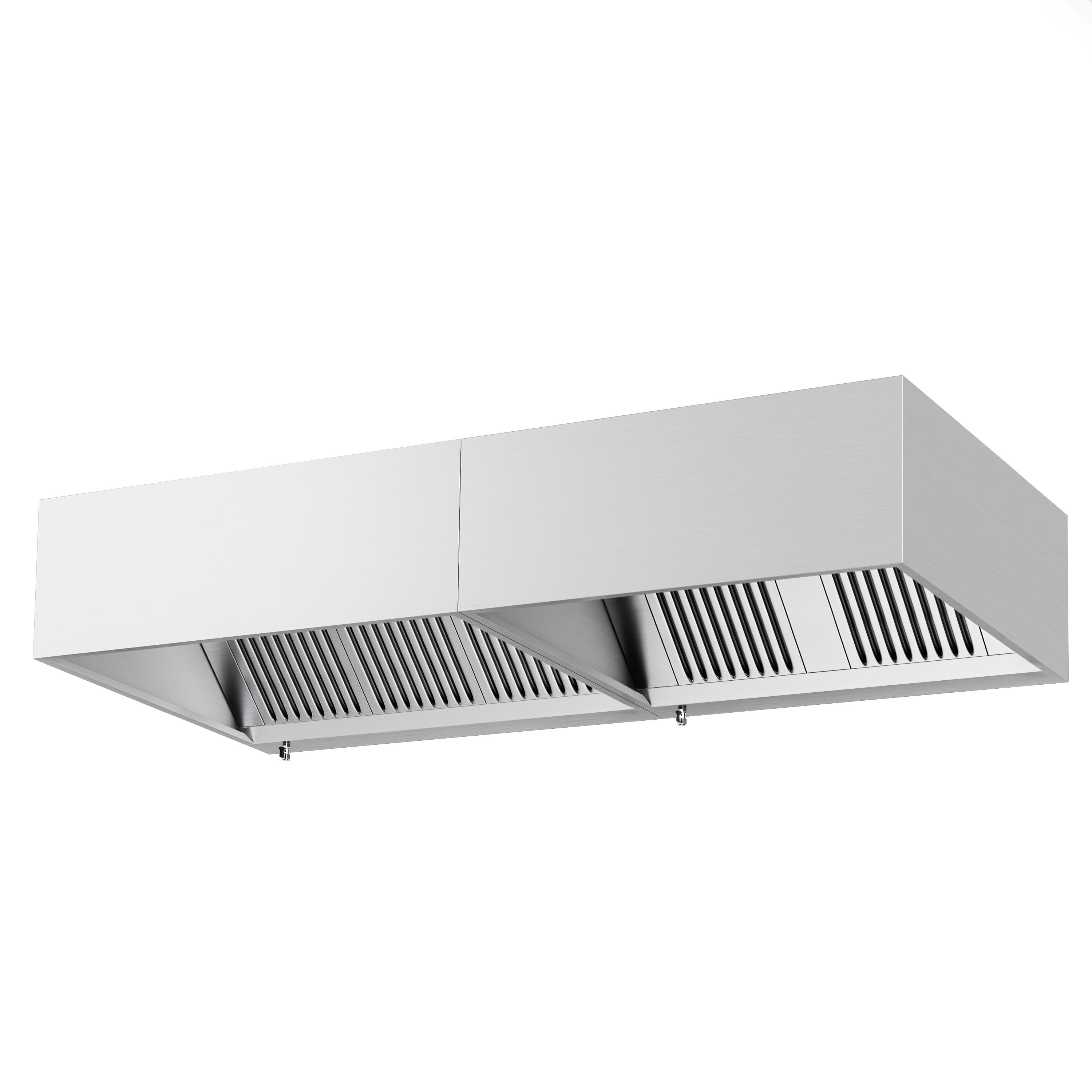 Hotte à adosser professionnelle - Profondeur 1100 - 2600mm - sans moteur - avec filtres et éclairage