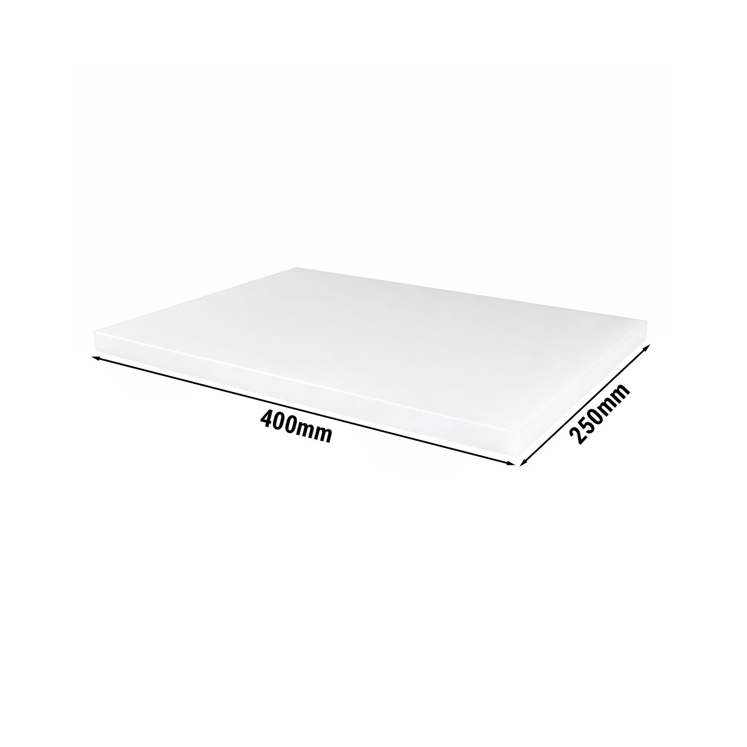 Planche à découper antidérapante avec butées – 250 × 400 mm – conforme HACCP – Blanc