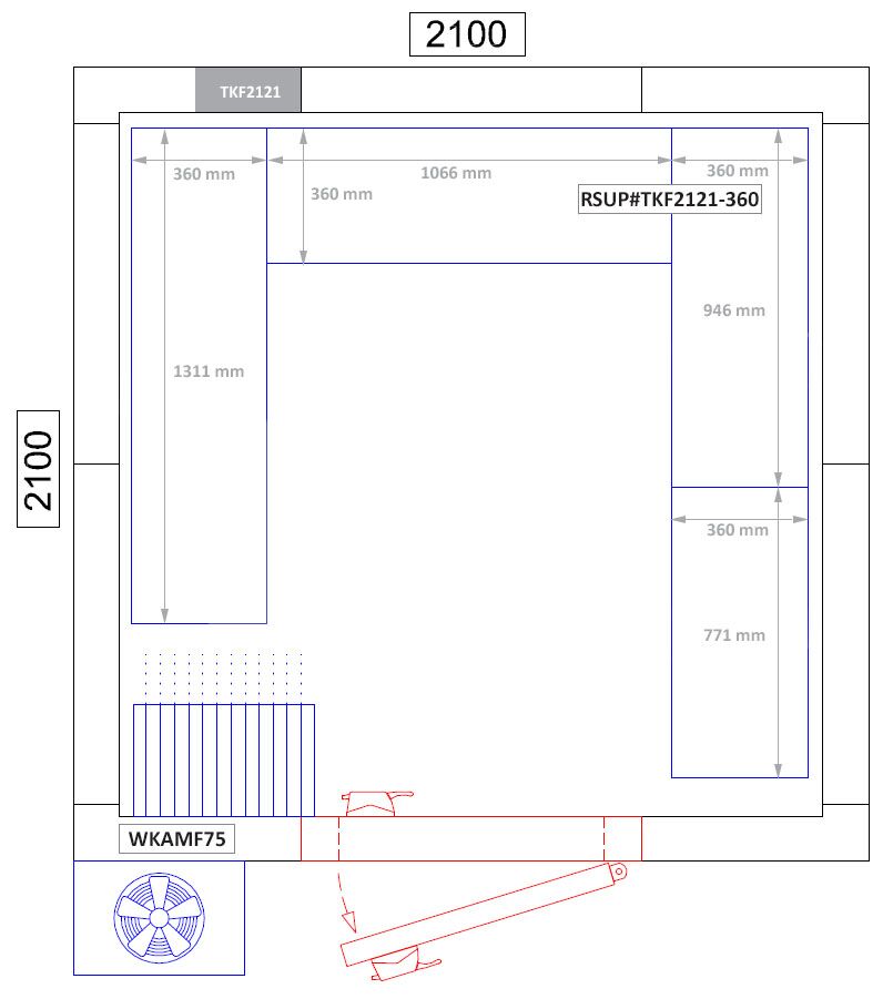 Kit rayonnage en aluminium - En U - Profondeur:360mm - Capacité de charge:600kg