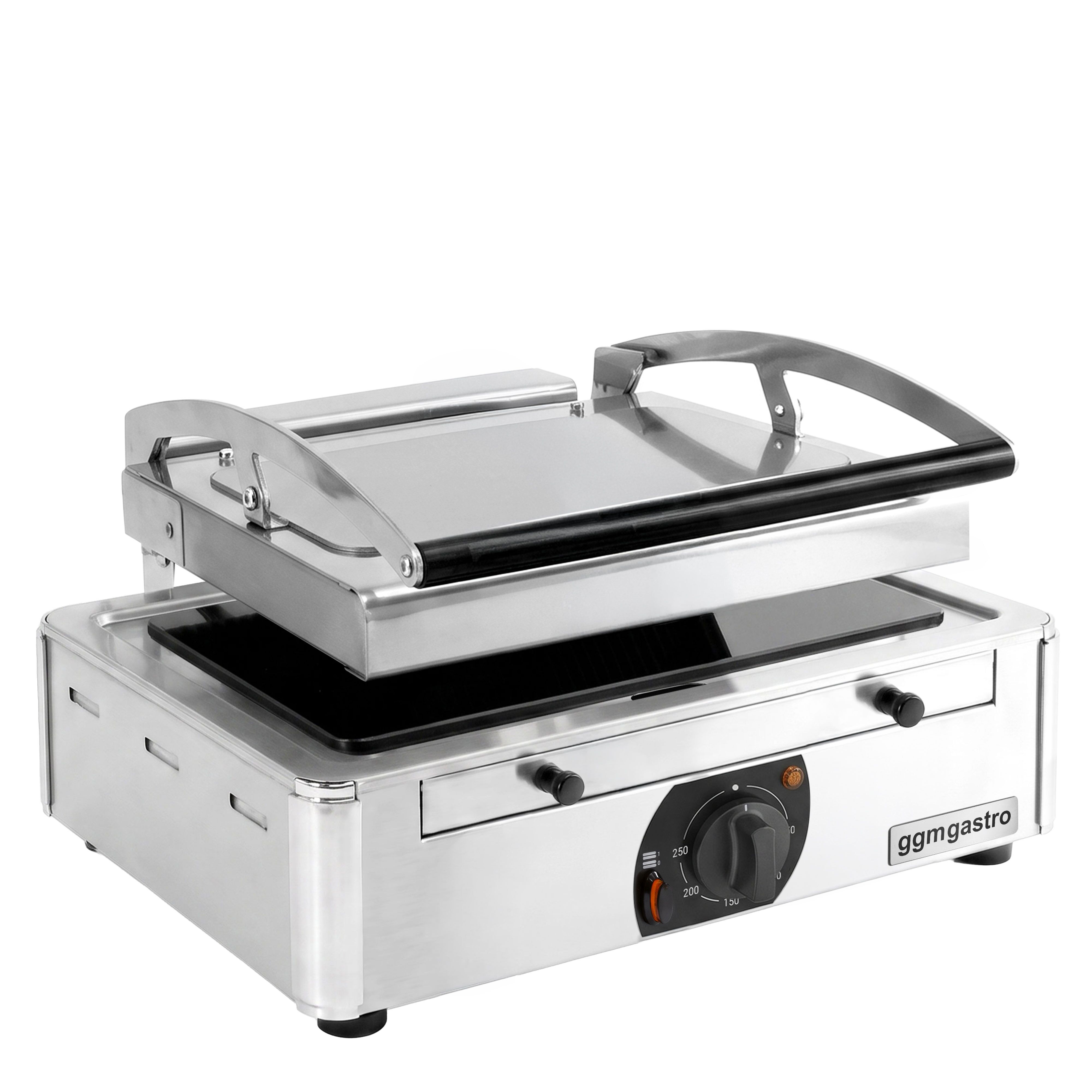 Glass Ceramic Contact Grill – 3 kW – Smooth Bottom & Ribbed Top – Grilling Surface: 345x220mm