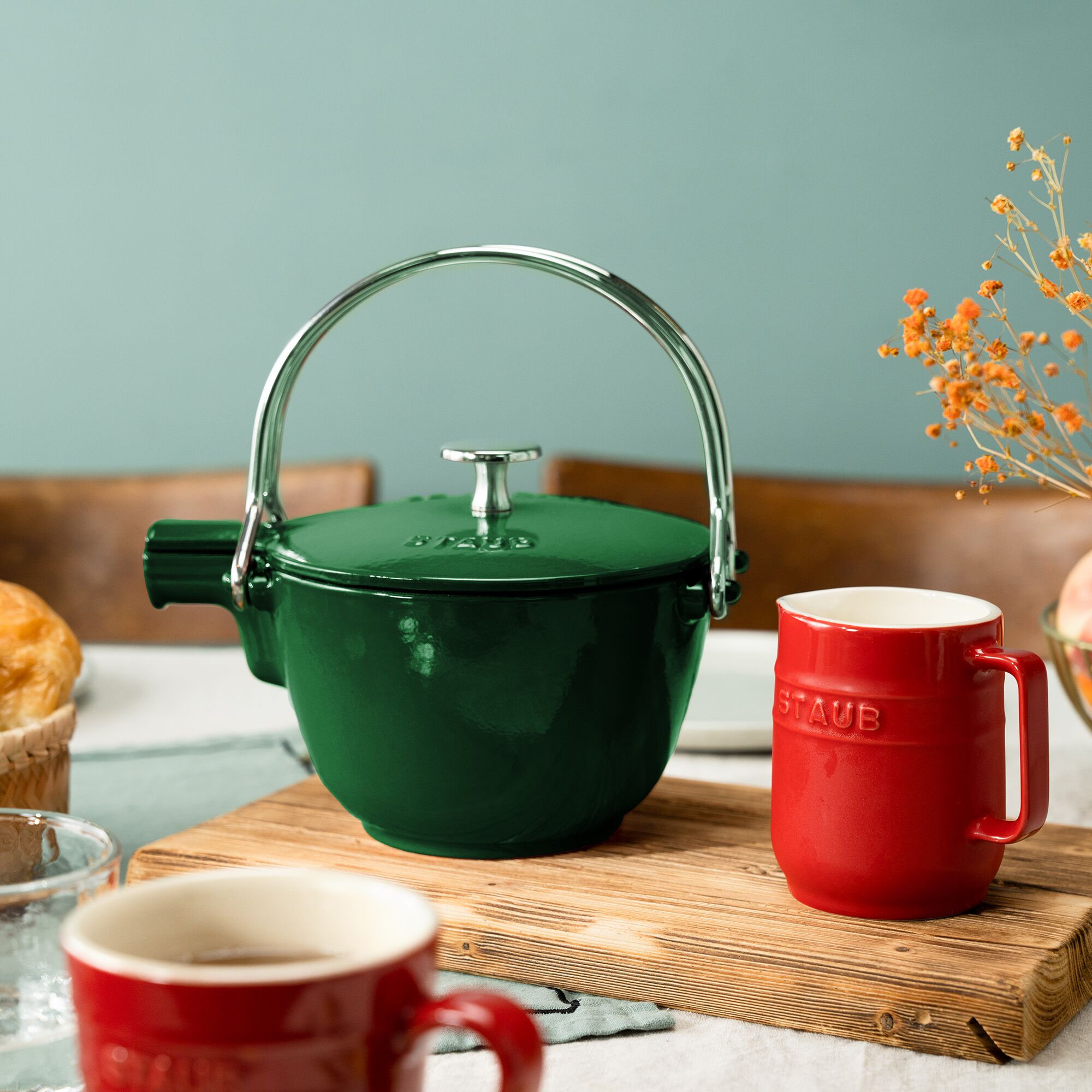 STAUB | SPECIALITIES - Tekanna - 1,1 liter - Gjutjärn - Basilikagrön