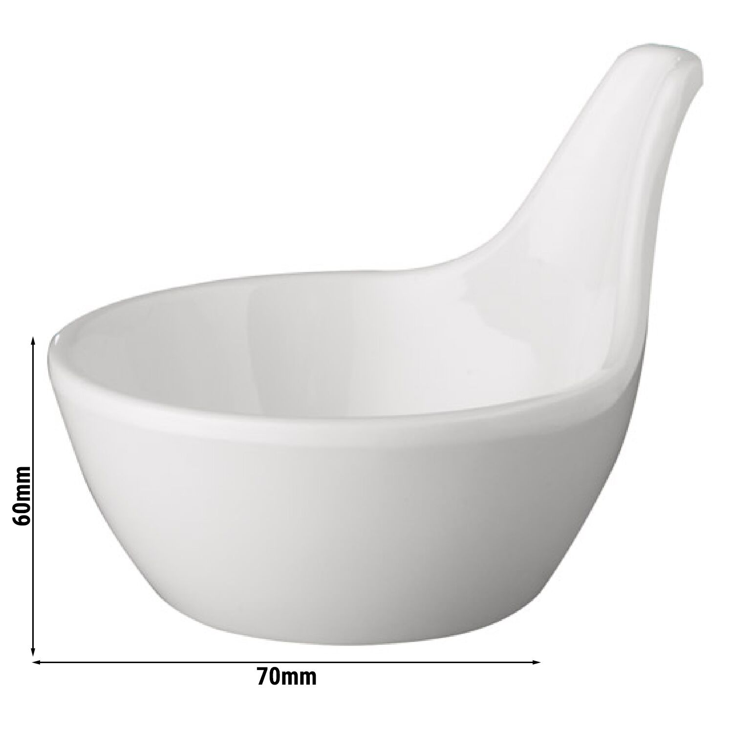 (20 pièces) Coupelles à sauce - MINI GOURMET - Melamine - 50 ml - Ø 70 mm - Blanc