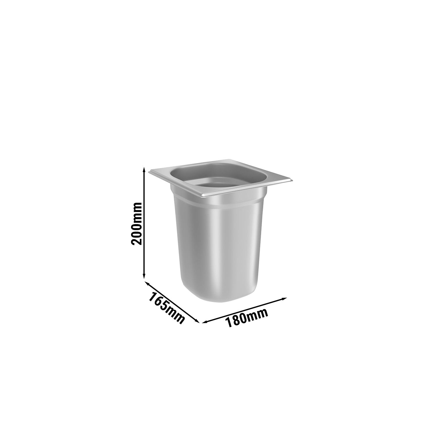 Bac inox - 2L - 180x165x200mm - pour SEK2