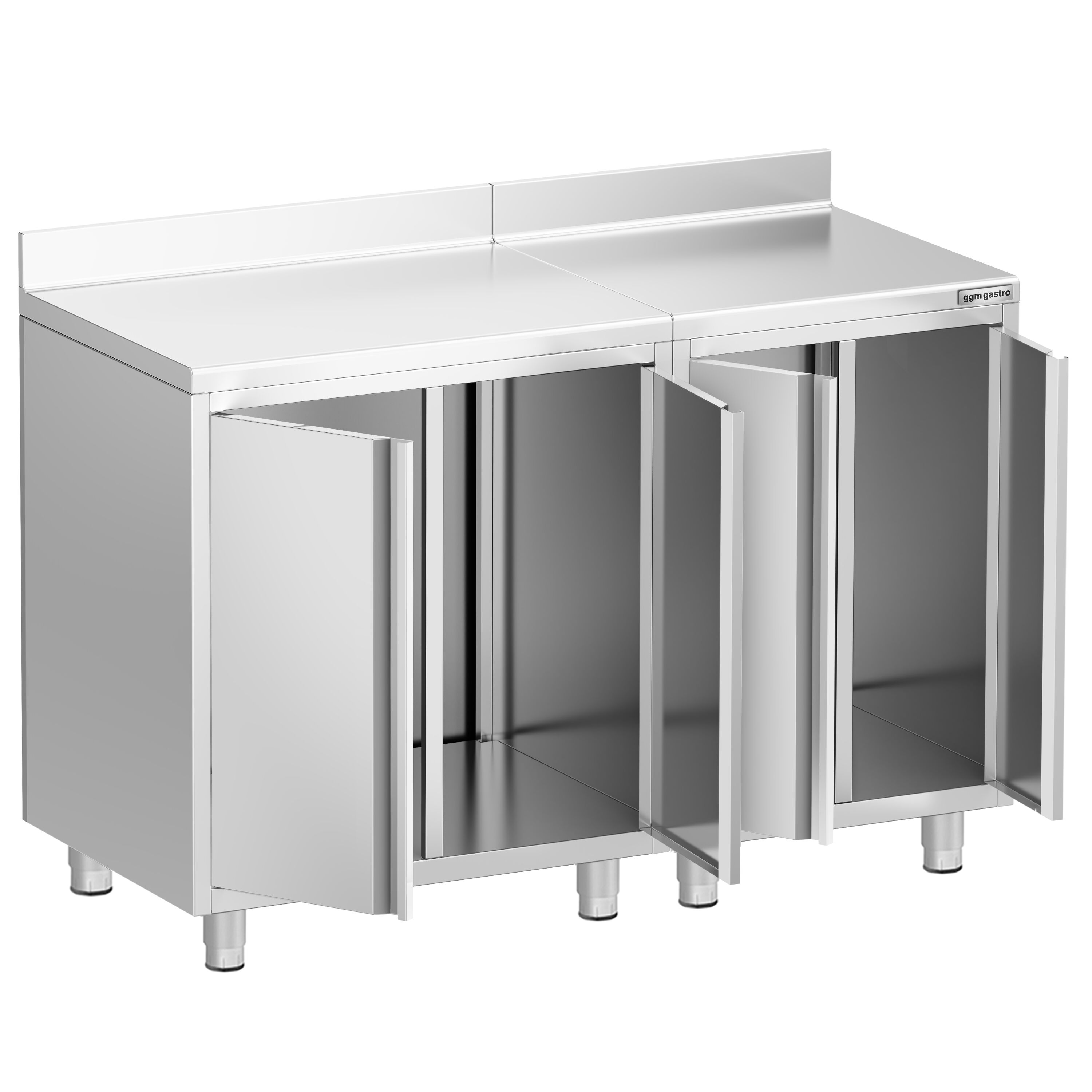 Armoire de travail pour machine à café filtre - 1400x600mm - avec dosseret - 4 portes battantes