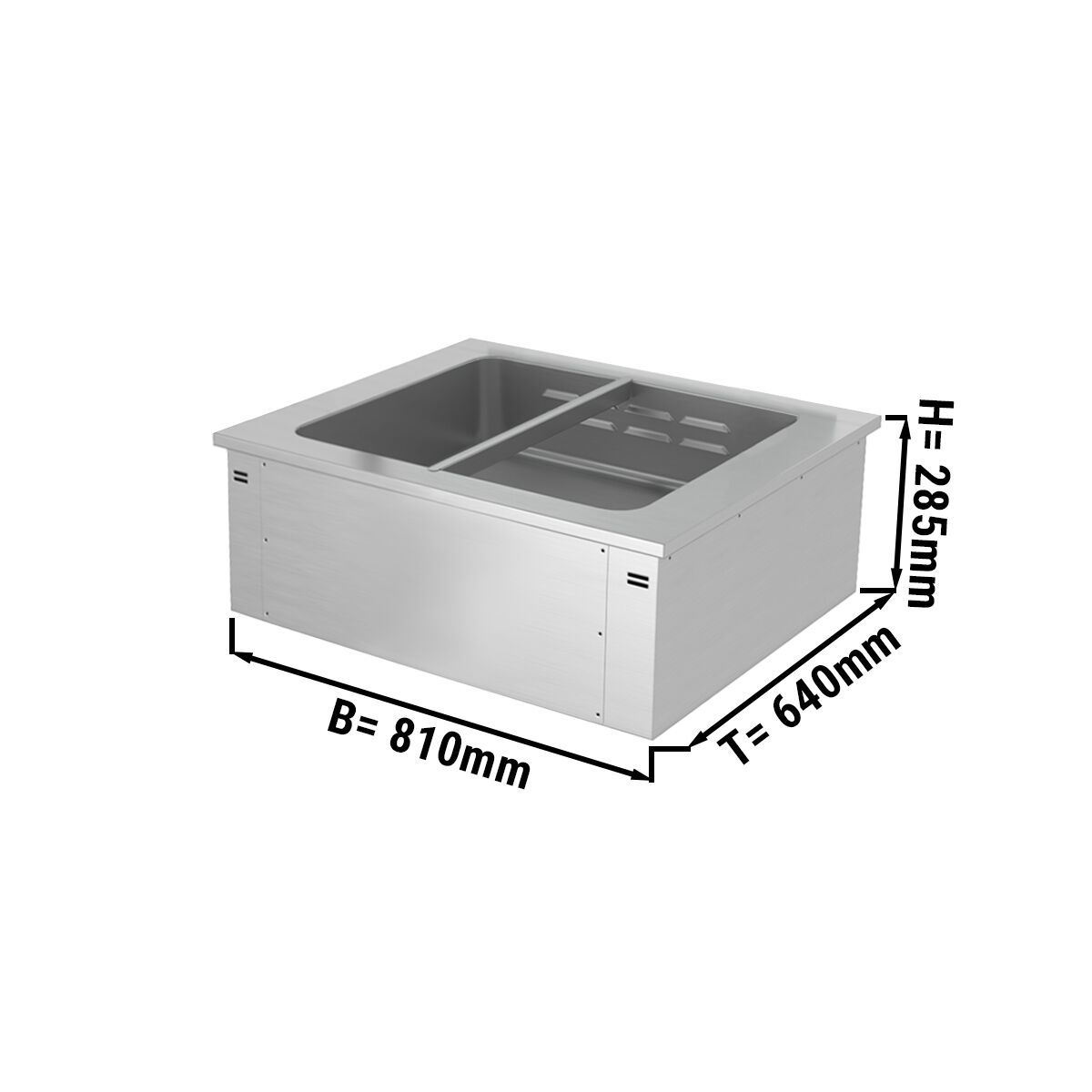 Einbau Bain-Marie - 800mm - 2x GN 1/1 - 1,46 kW
