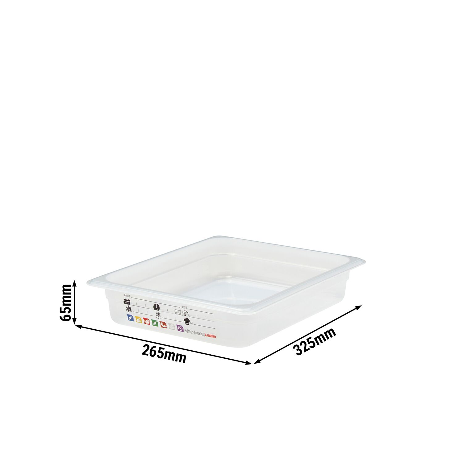 (6 pièces) CAMBRO | SafeTrak - Récipients en polypropylène GN 1/2 - laiteux - Hauteur : 65mm