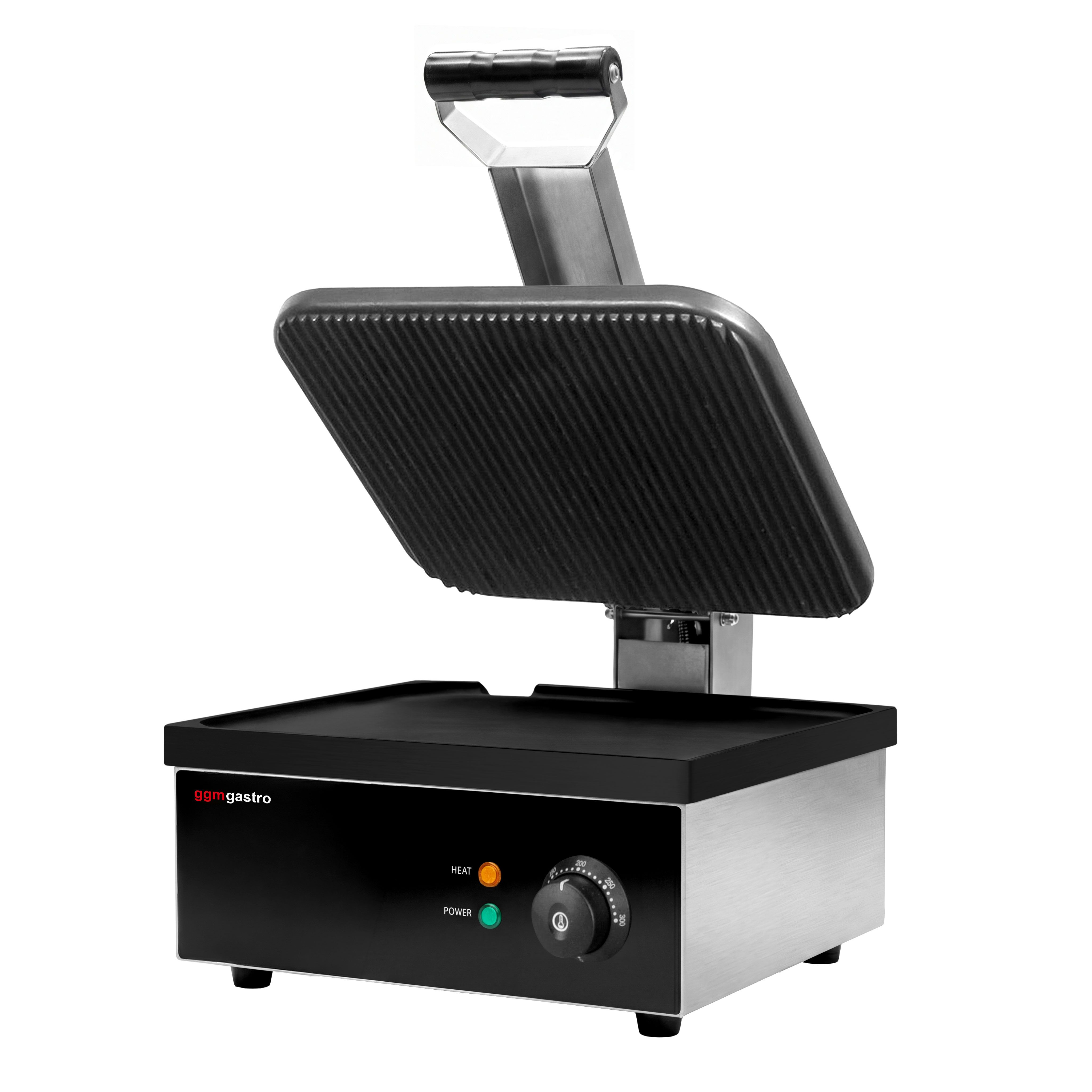 Presse à Panini / Gril de contact - 2,2kW - Plaque sup. rainurée / inf. lisse - Surface de cuisson : 350x330mm