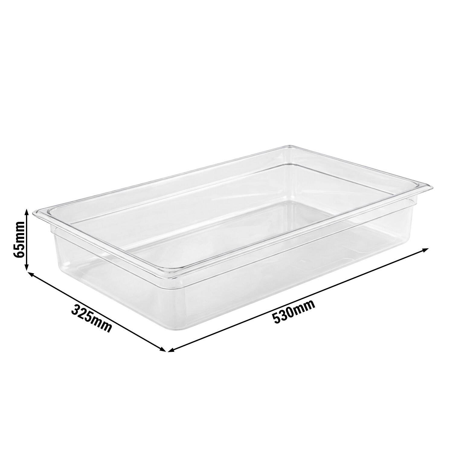 (6 pièces) Bac en Polycarbonate GN 1/1 - Transparent - Hauteur : 100 mm