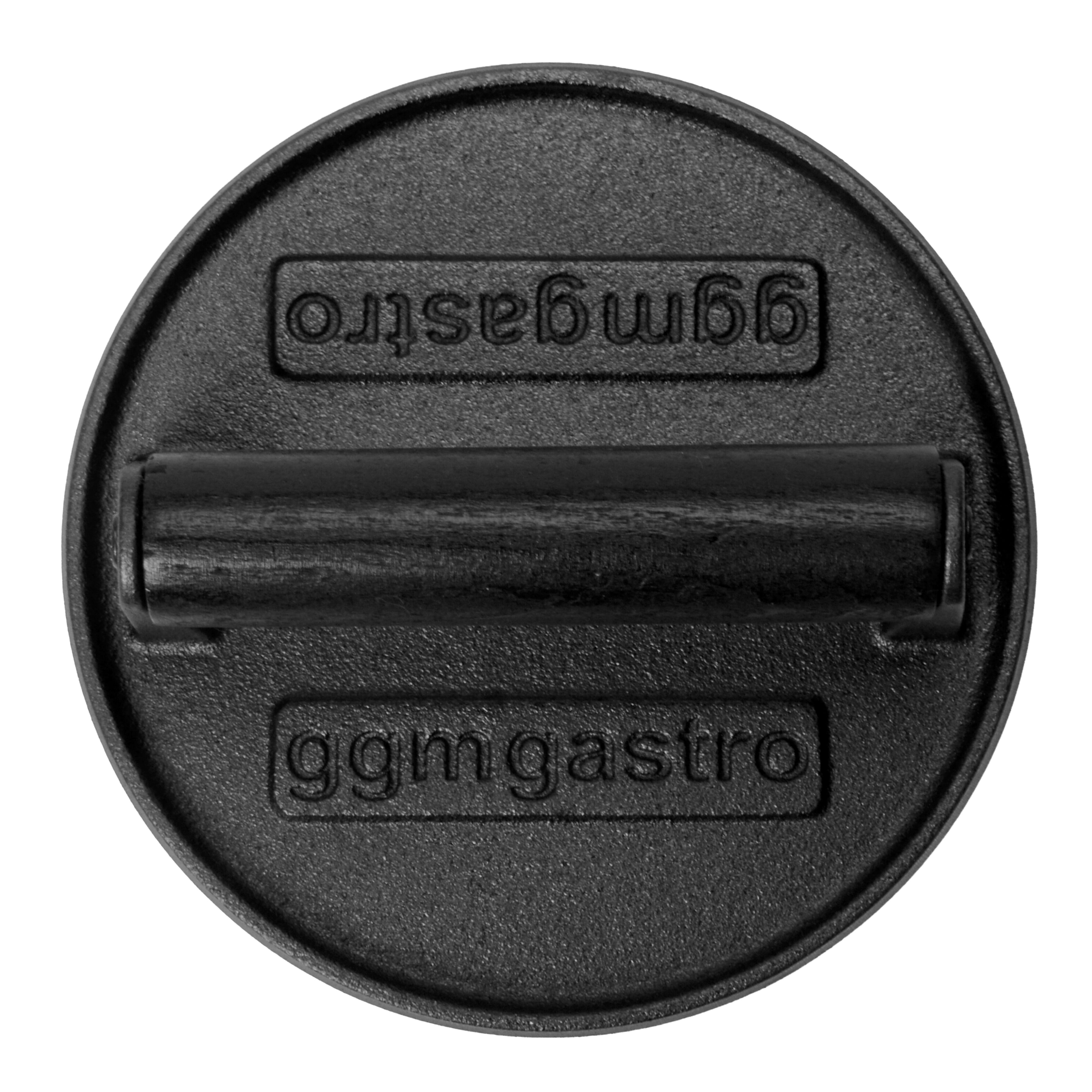 Prasa do smash burgerów - żeliwo - Ø150mm - gładka - Czarny