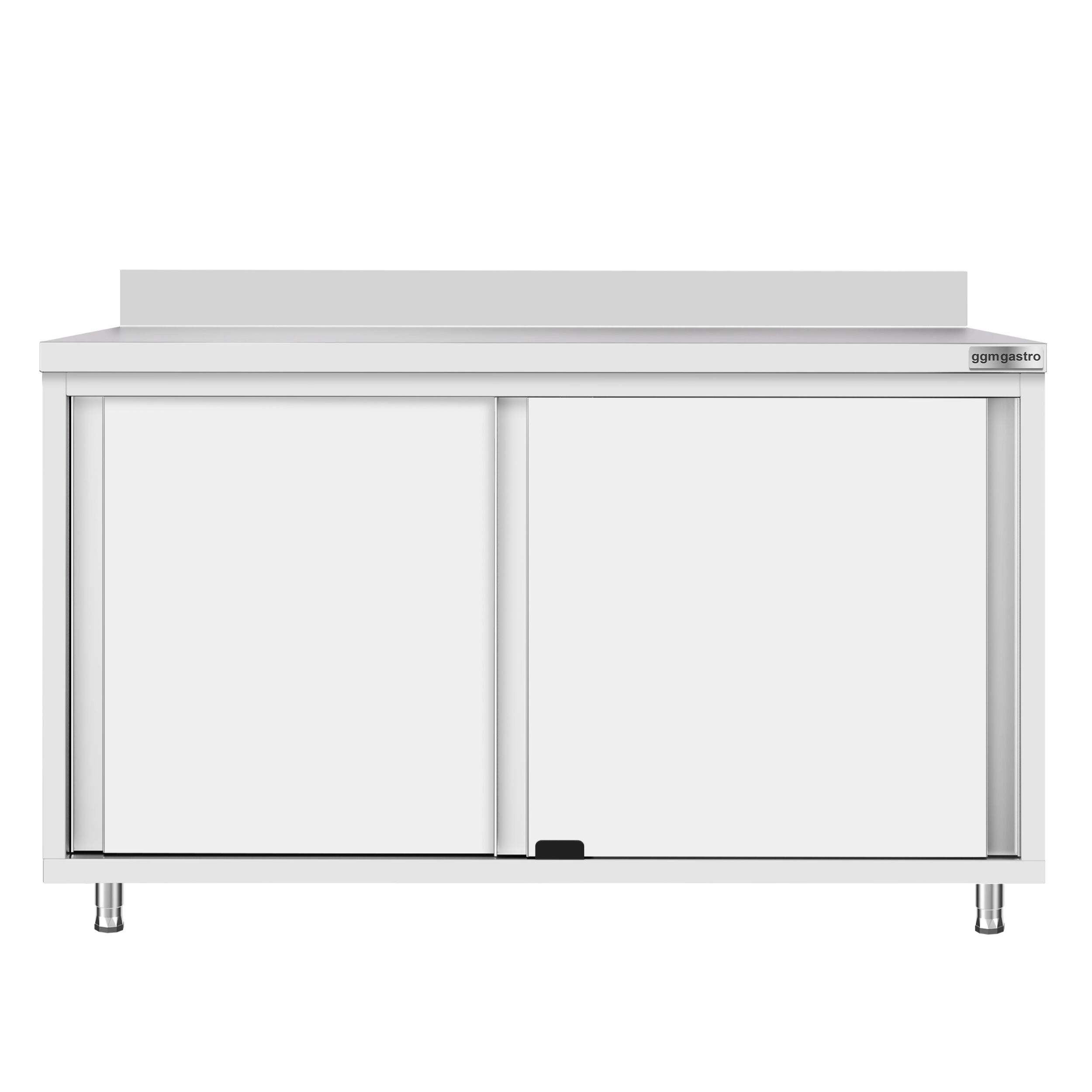 Edelstahl Arbeitsschrank ECO - 1400x600mm - mit Schiebetür & Aufkantung