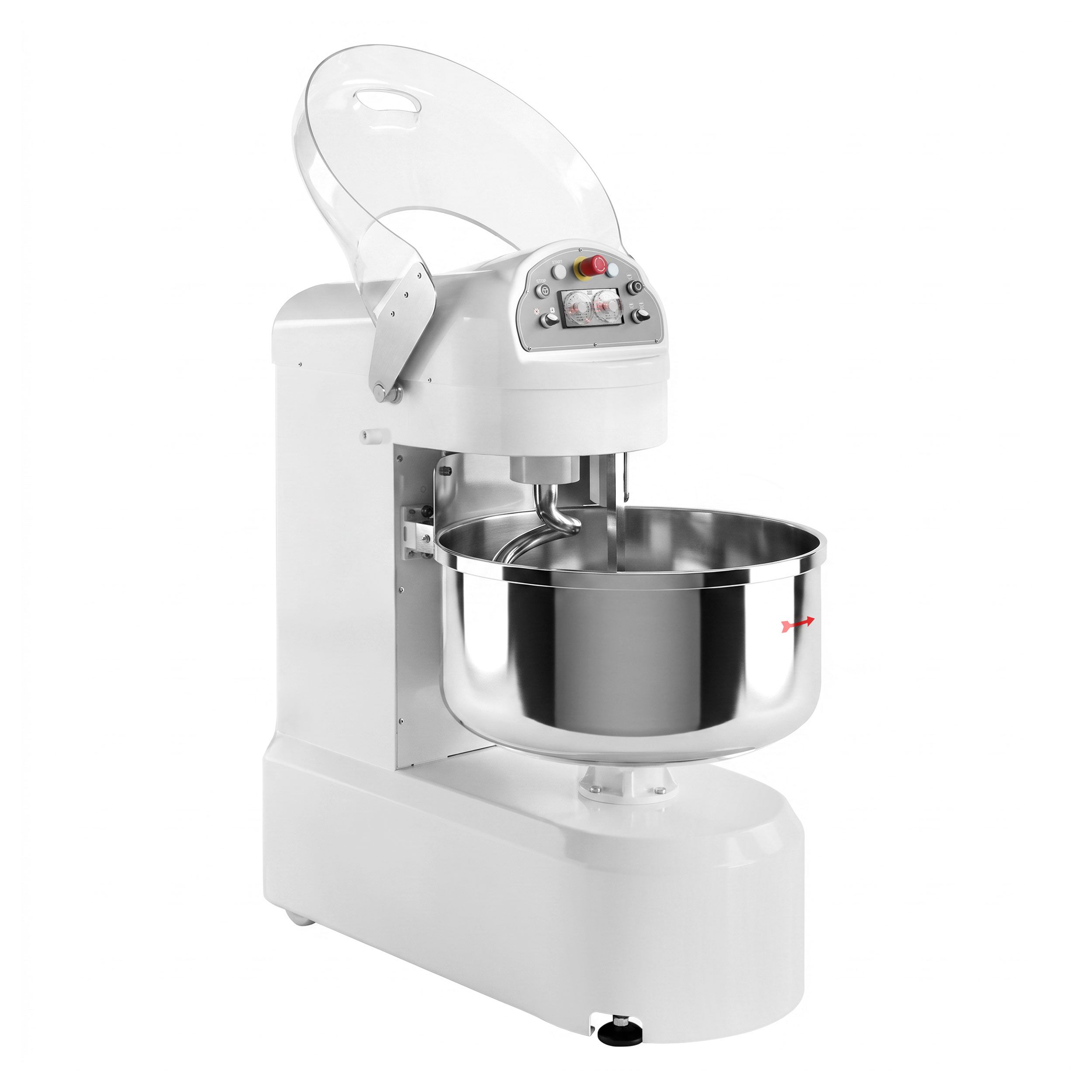 Spiraalkneder - 117l / 60kg - 2 snelheden - met vaste kom - timerfunctie - 400V - speciaal voor brooddeeg