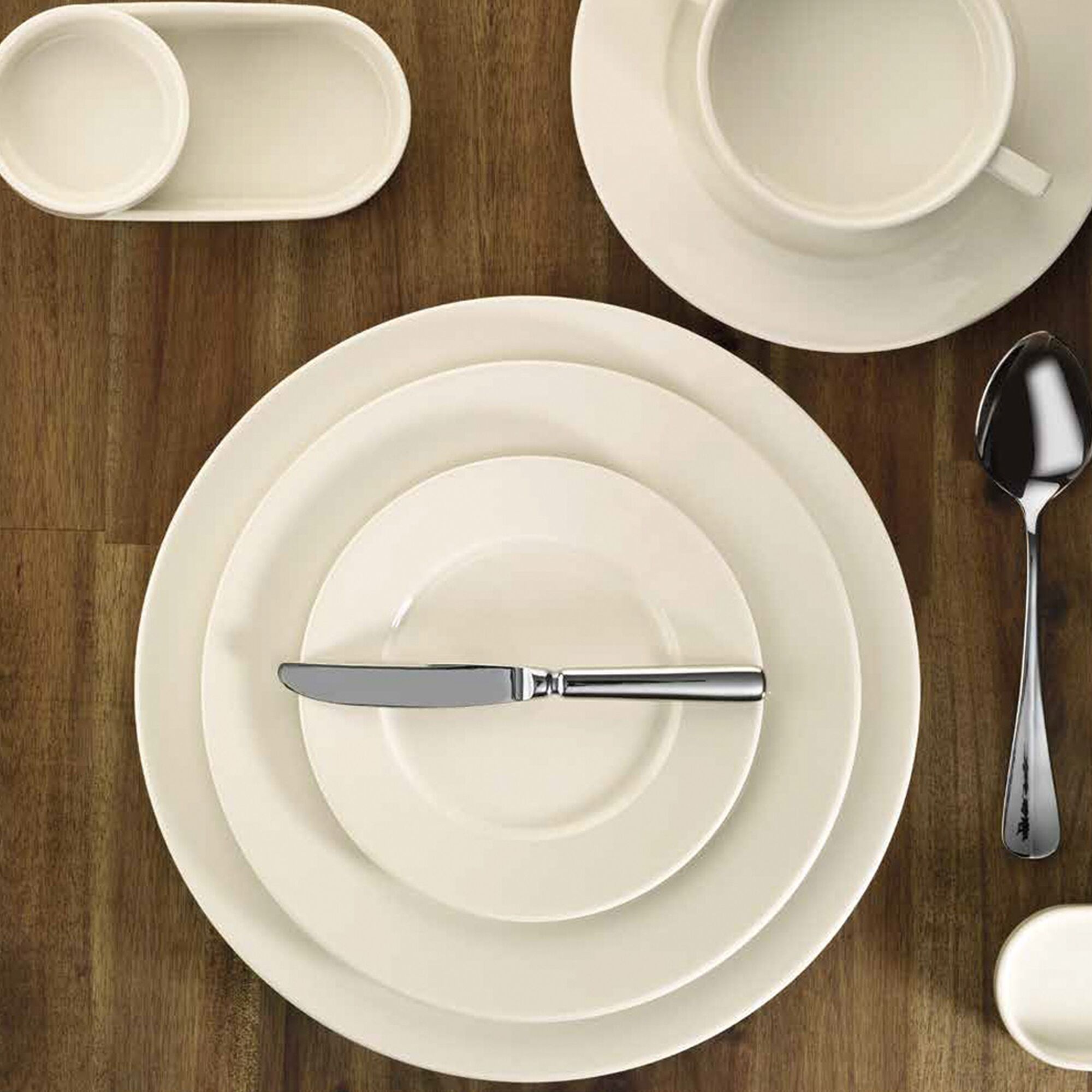 (12 pcs) PERA Creme - Assiette creuse - Porcelaine - Ø230mm - Crème