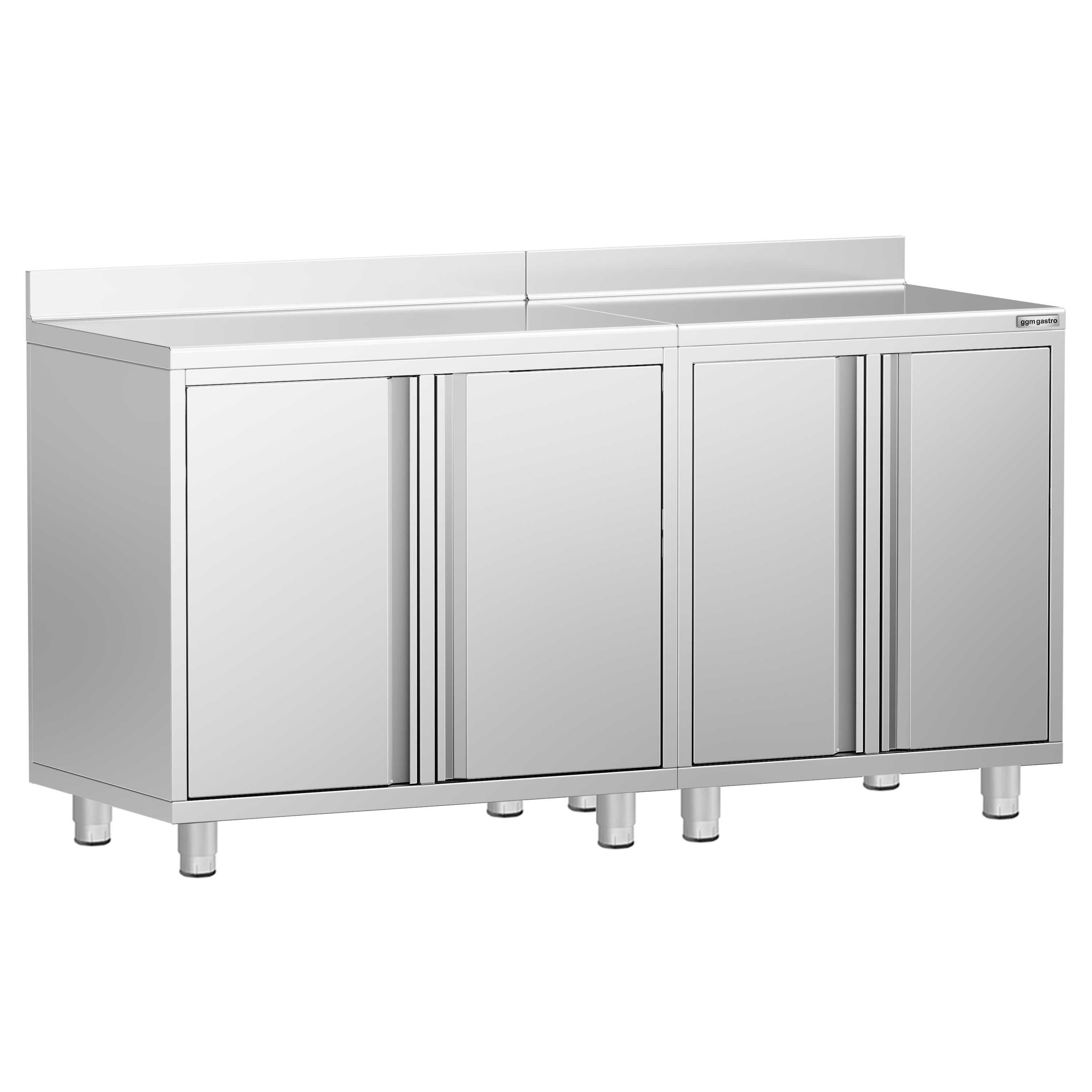 Armoire de travail pour machine à café filtre - 1800x600mm - avec dosseret - 4 portes battantes