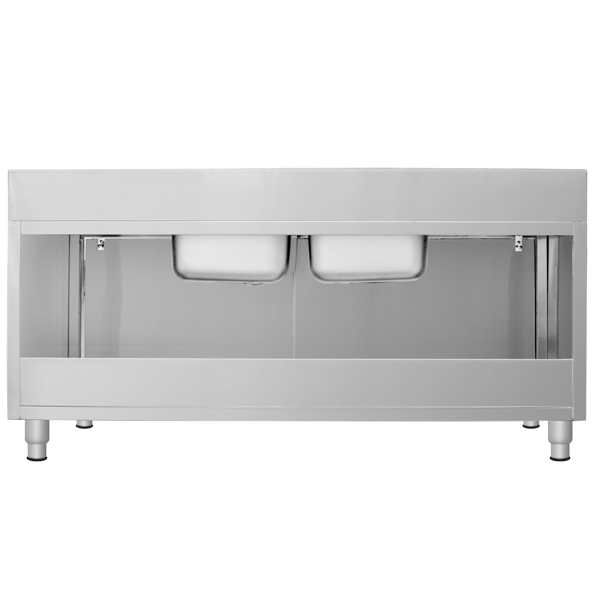 Meuble évier ECO - 1800 x 700 mm - avec 2 bacs au centre