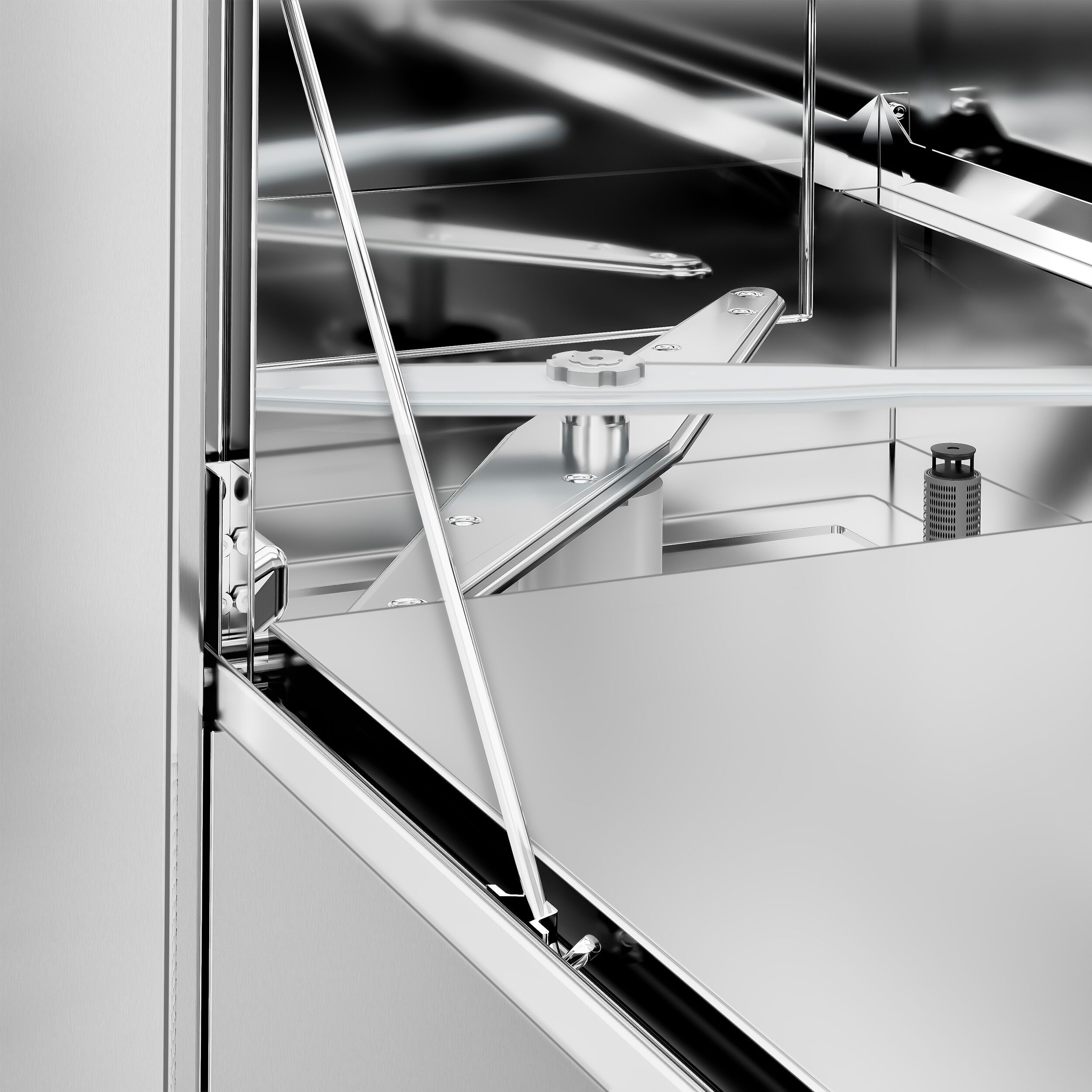 Lave-vaisselle professionnel frontal - Panier 50x50cm - Commandes mécaniques - 4,9kW - avec pompes doseuses détergent et liquide de rinçage