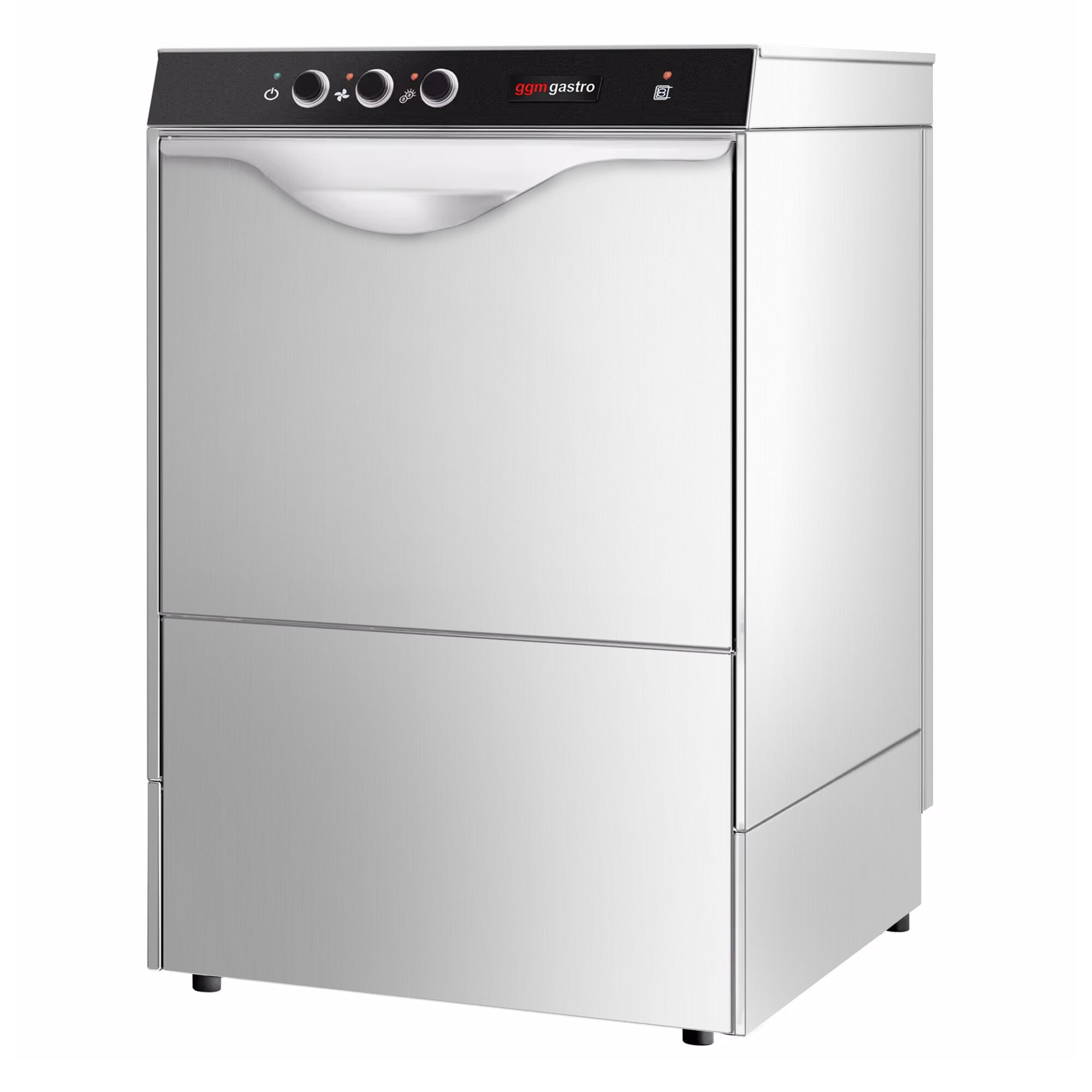 Lave-vaisselle professionnel frontal - Panier 50x50cm - Commandes mécaniques - 4,9kW - avec pompe de vidange + pompes doseuses détergent et liquide de rinçage